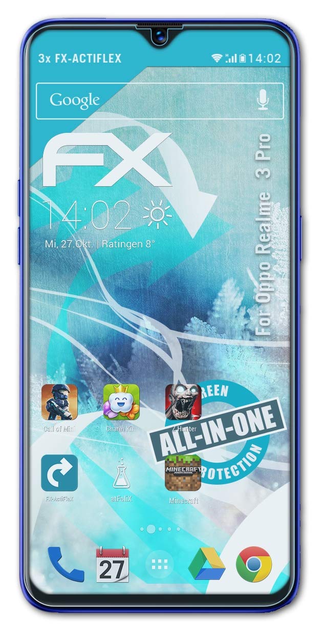 Oppo Realme 3 Pro Screen Protector - 3 Pack Ultra Clear Flexible Film FX Protection | Perfect for Gaming, Work & Daily Use