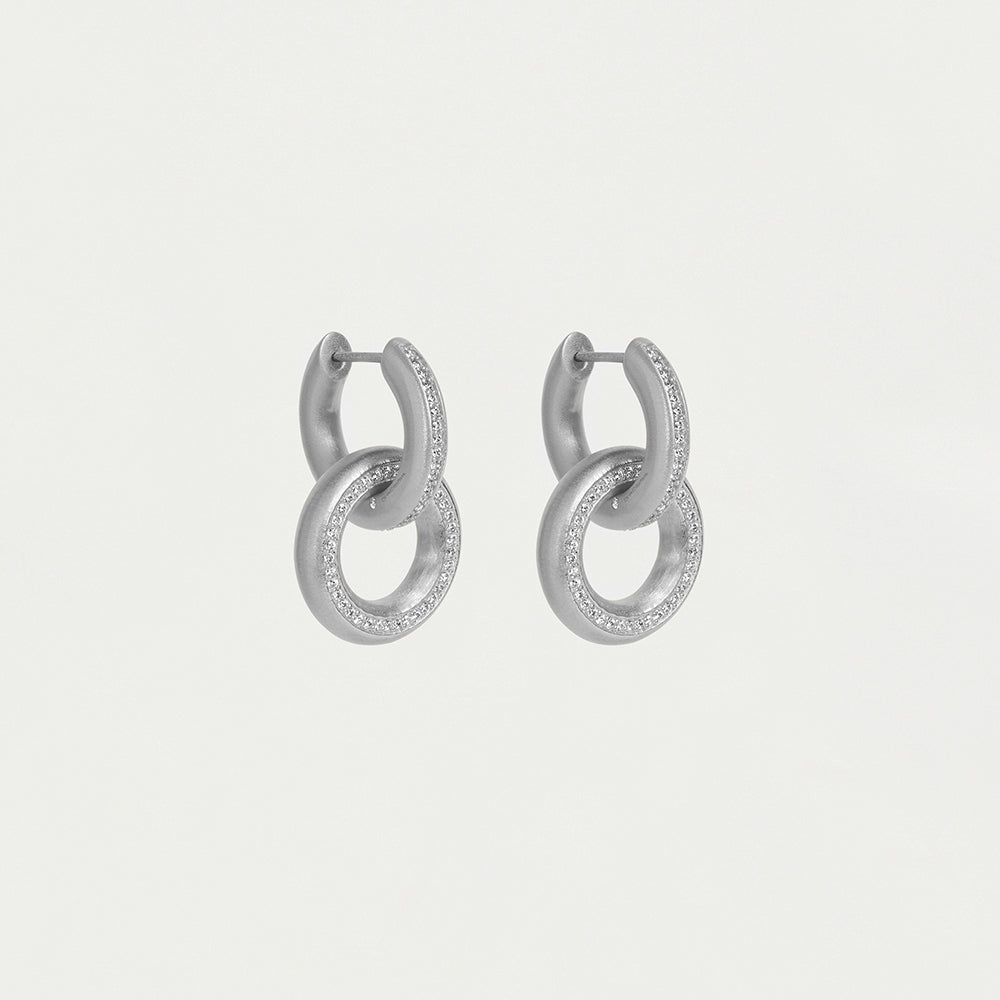 Colette Sterling Silver Pave Drop Earrings for Women | Elegant Dangling Earrings for Parties, Weddings & Special Occasions