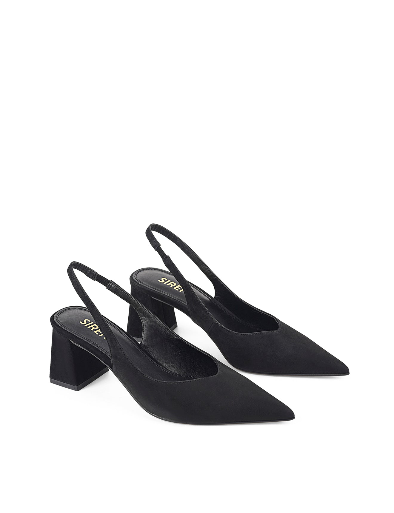 Yankee Slingback Block Heel Shoes - Black Suede Pumps for Women | Comfortable & Stylish Dress Shoes for Office, Party & Special Occasions