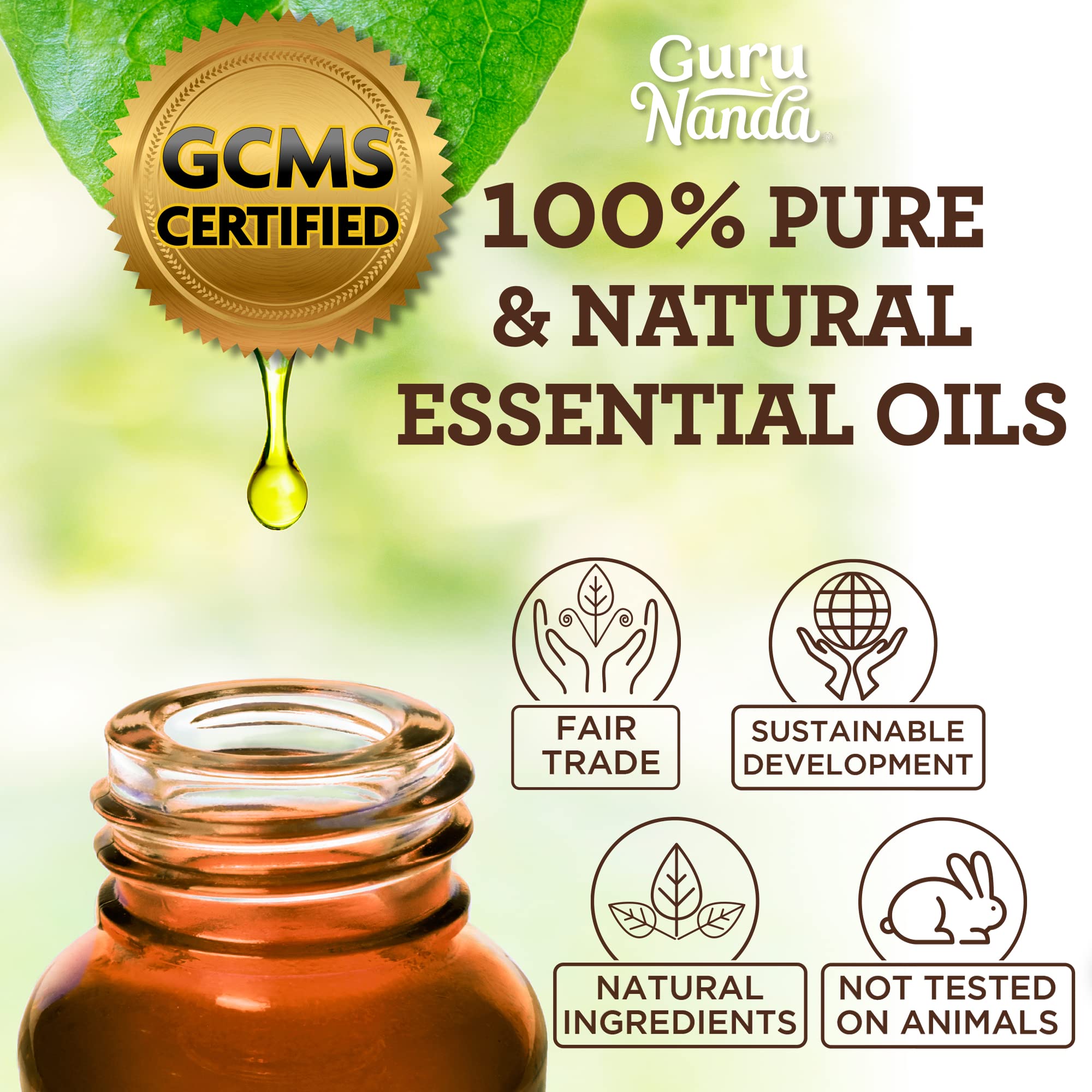 GuruNanda Sleep Essential Oil Set - 3 x 0.34 Fl Oz 100% Pure Natural Cedarwood, Frankincense & Lavender Aromatherapy Oils for Diffuser, Massage & DIY - Relaxation, Stress Relief & Better Sleep for Home, Spa & Meditation