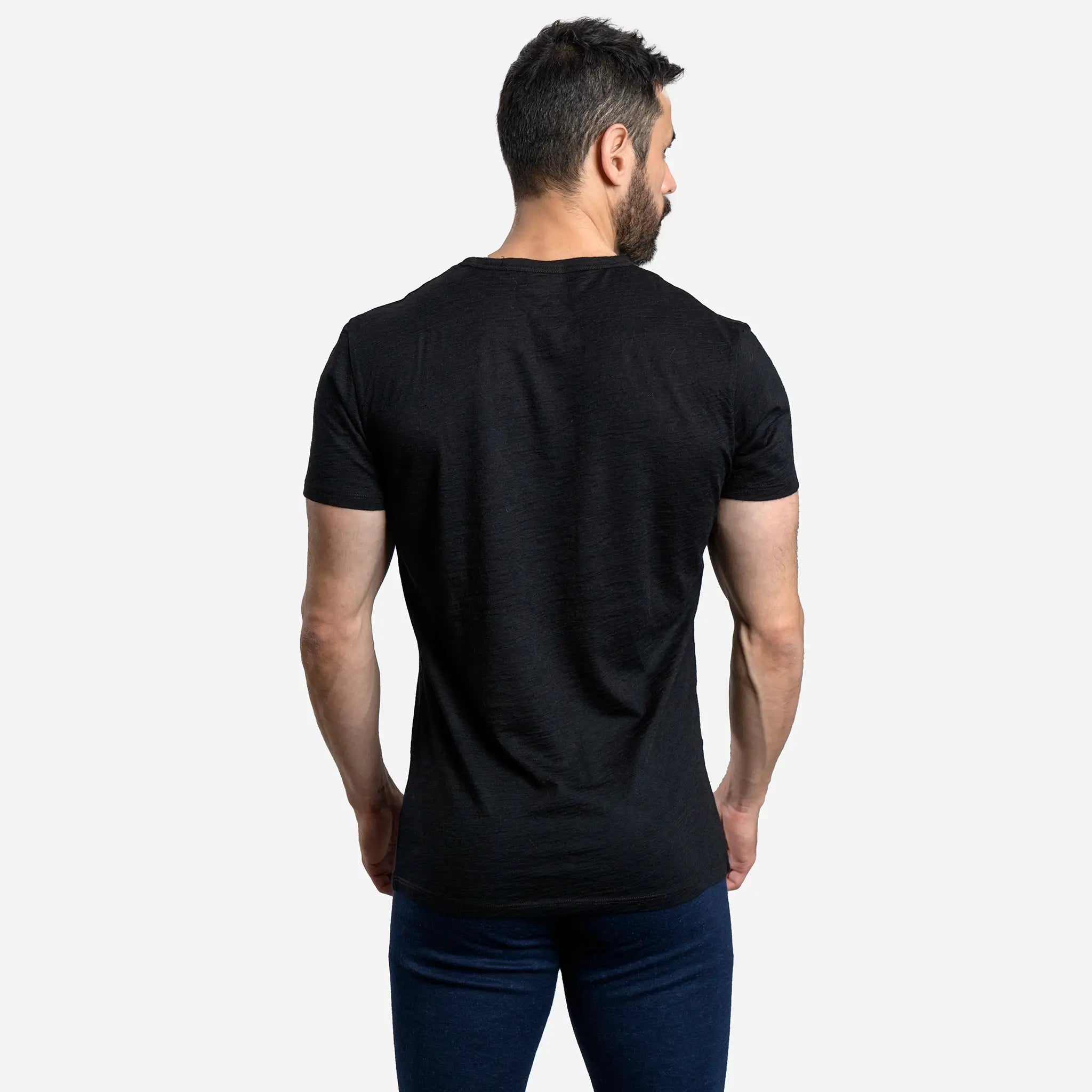 Premium Men's Alpaca Wool T-Shirt - Ultra Lightweight 110g Crew Neck Tee for Outdoor Hiking & Travel Comfort