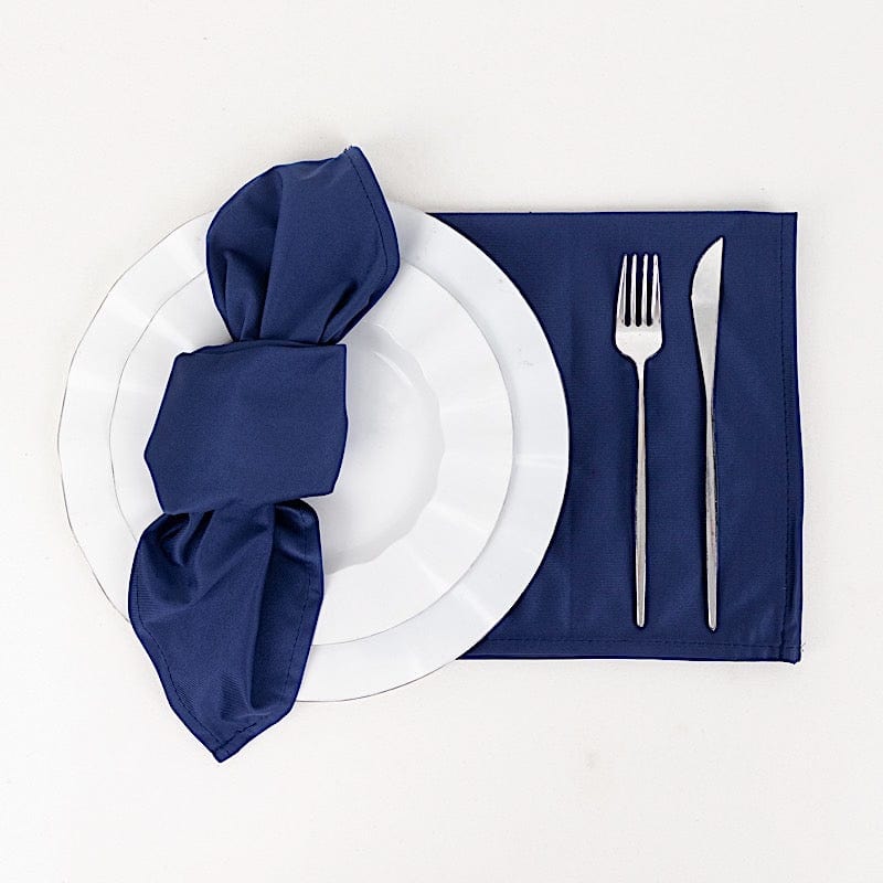 5 Premium 20x20 Inch Scuba Polyester Dinner Napkins - Soft & Absorbent for Fine Dining, Weddings & Formal Events