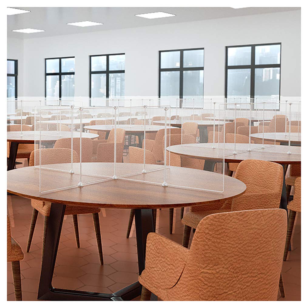 Clear Plastic Round/Square Desk Dividers for 4 Person - Office, School & Restaurant Desktop Partitions with Sneeze Guard - Perfect for Meetings, Cafeterias & Workspaces (Various Sizes Available)