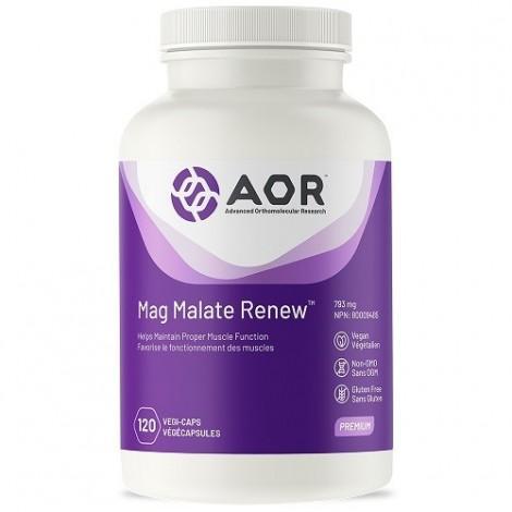 AOR Magnesium Malate Renew 120 Capsules - Supports Muscle Relaxation & Energy Production for Active Lifestyles