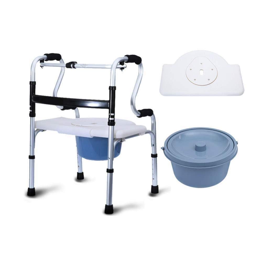 **Rollator Walker with Toilet Seat - Mobile Wheelchair for Elderly & Disabled - Lightweight & Adjustable Walking Frame with Wheels - Ideal for Home, Hospital & Travel Use**