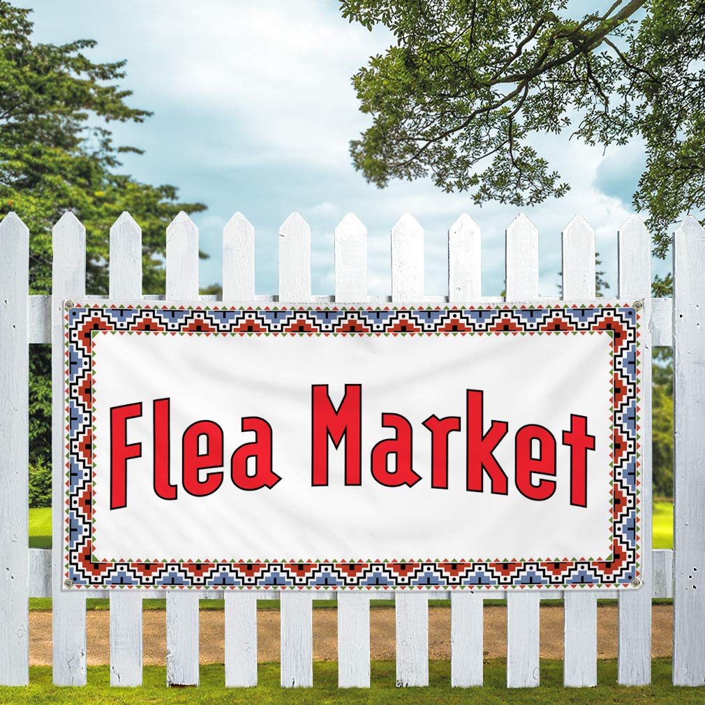 Vinyl Banner - 48x96 Inches, Weatherproof & Durable with 8 Grommets - Ideal for Flea Markets, Retail, Business & Outdoor Yard Signs (Multiple Sizes Available) - Perfect for Advertising, Events & Industrial Use