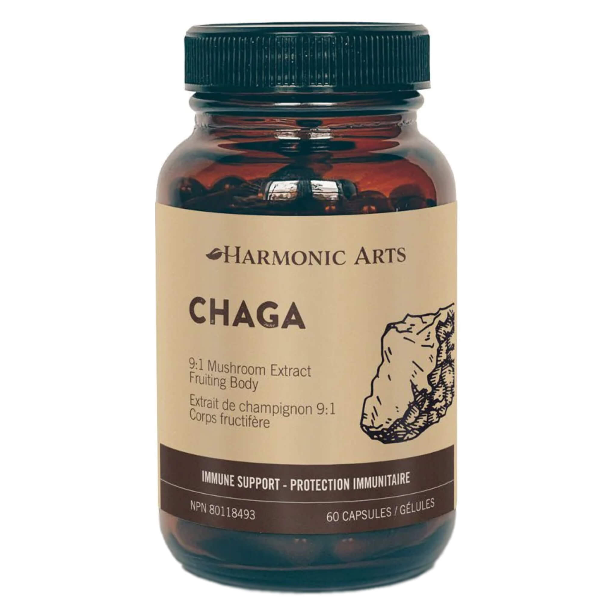 Organic Chaga Mushroom Capsules 500mg - Immune Support & Antioxidant Boost - Wild Harvested from Alaska - Vegan & Non-GMO - Great for Tea, Coffee, or Smoothies