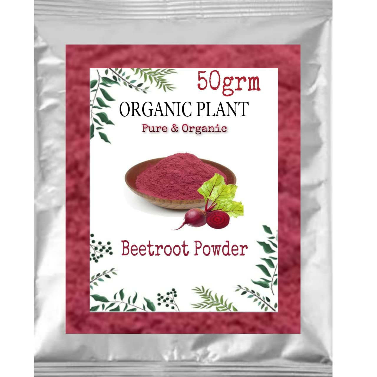 Organic Beetroot Powder - 100% Natural Superfood for Skin, Hair & Health | Rich in Antioxidants, Fiber, Calcium & Iron | Preservative-Free, No Artificial Colors | 50g | Perfect for Smoothies, Baking & Wellness Drinks