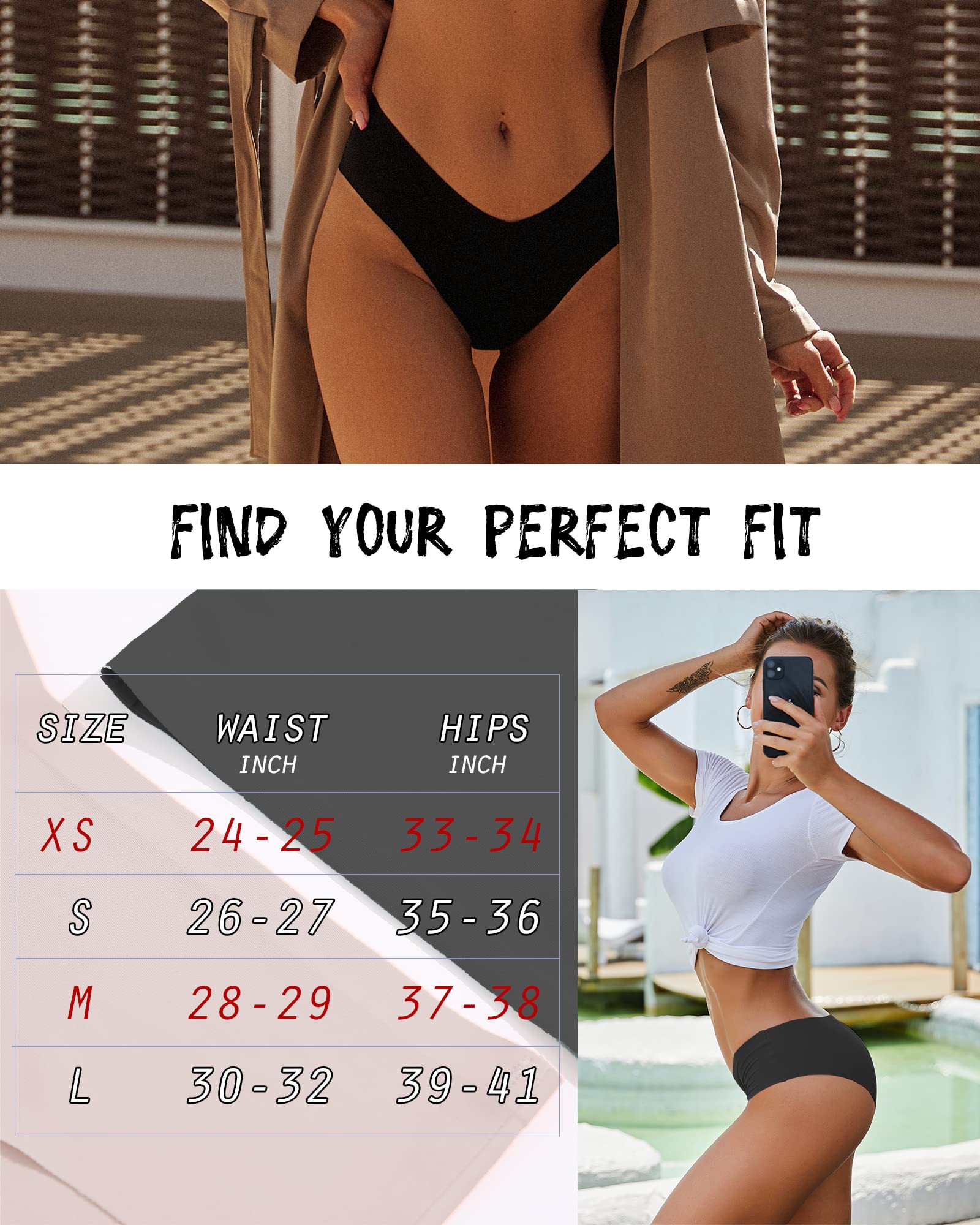 ROSYCORAL Women's Seamless Bikini Panties - Soft Stretch No Show Underwear 9-Pack (XS-L) | Invisible Comfort for Everyday Wear & Travel