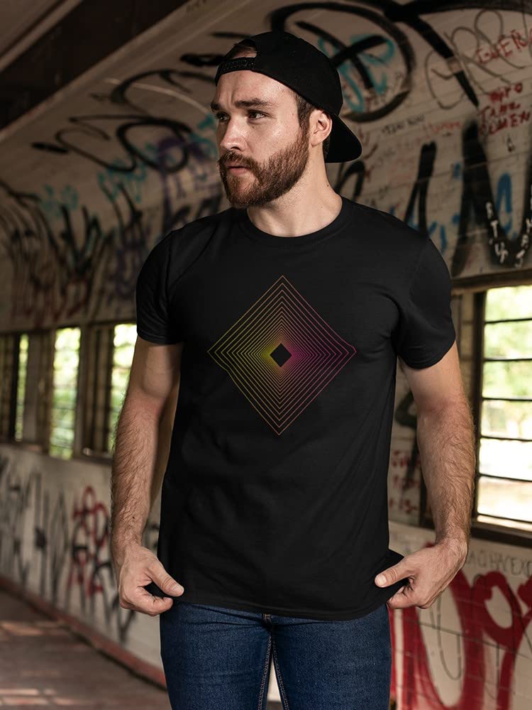 Smartprints Cool Rhombus Loop Men's T-Shirt - Trendy Geometric Print Casual Tee for Everyday Wear, Street Style & Summer Outfits