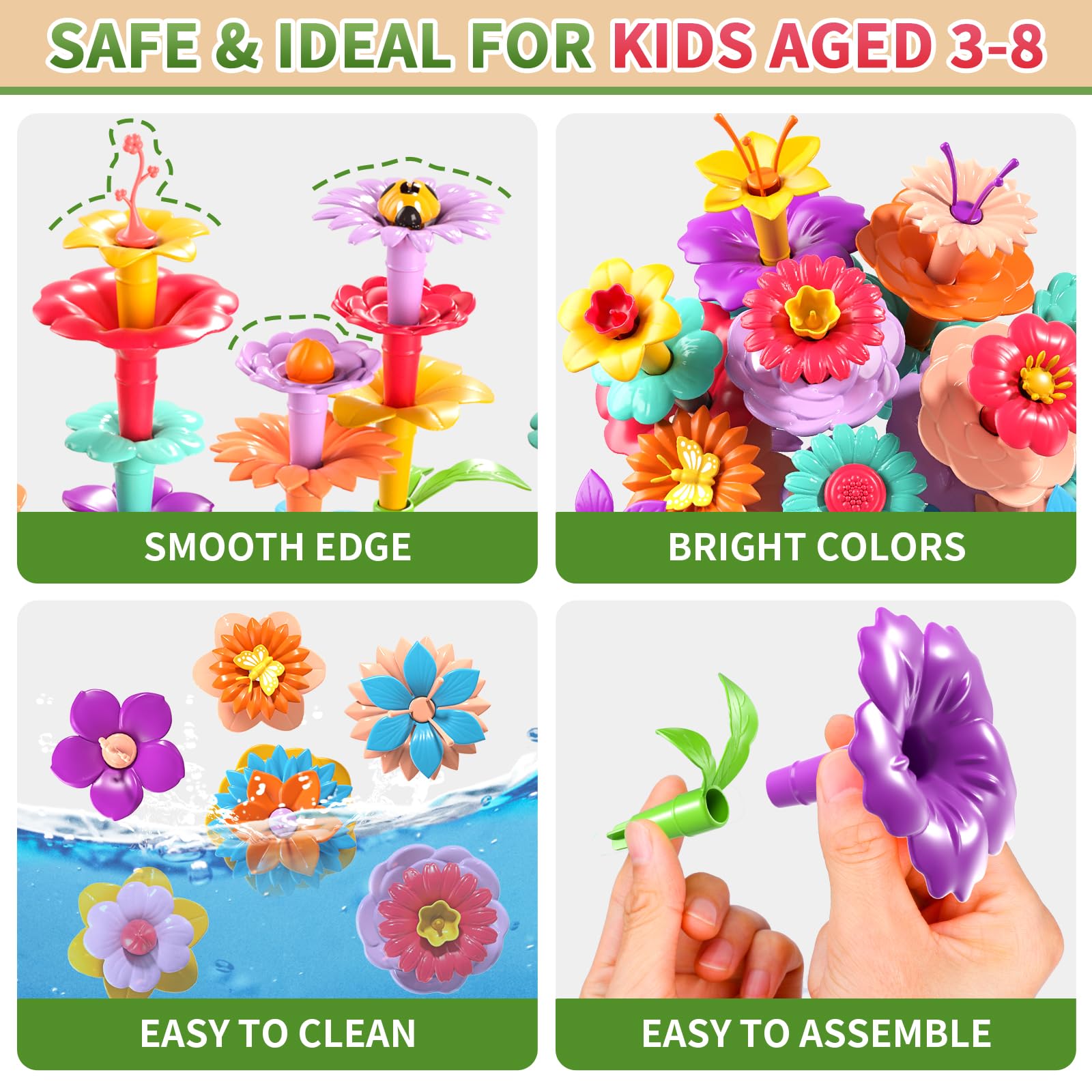 **Flower Garden Building Toys for Girls Ages 3-5 | STEM Educational Preschool Activity Toy | Creative Birthday Gift for Toddlers | Perfect for Indoor Play & Early Learning Development**