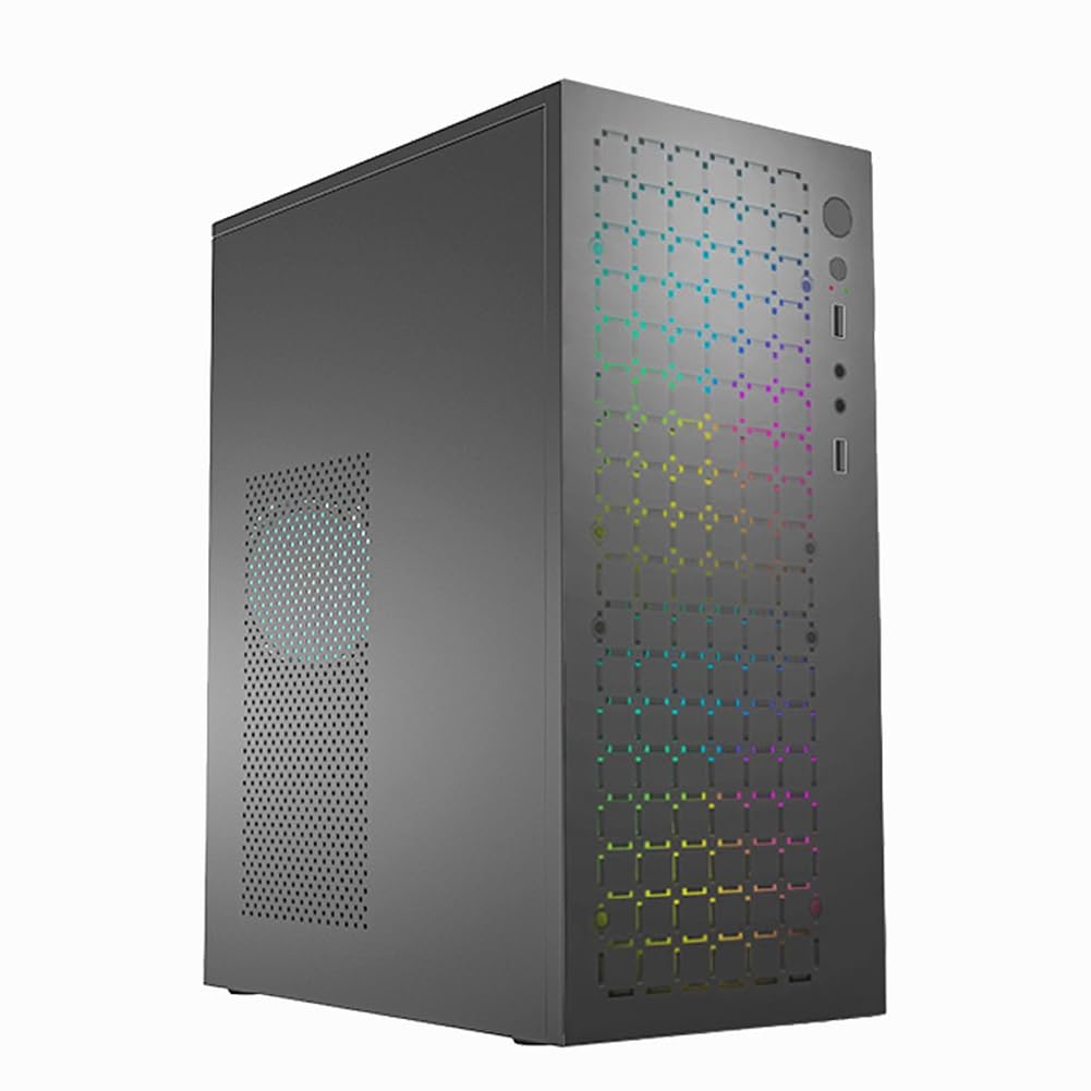 VENECA Compact Mini ITX/M-ATX PC Case with USB 2.0 Ports - Supports SSD & 3.5