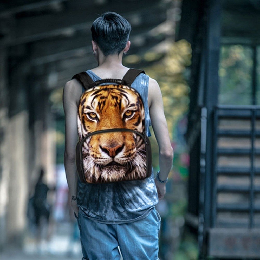 HW Animal Print School Backpack for Kids & Teens - 17 Inch Laptop Backpack for College, High School & Casual Use - Durable Daypack for Boys & Girls (Perfect for School, Travel & Daily Commute)