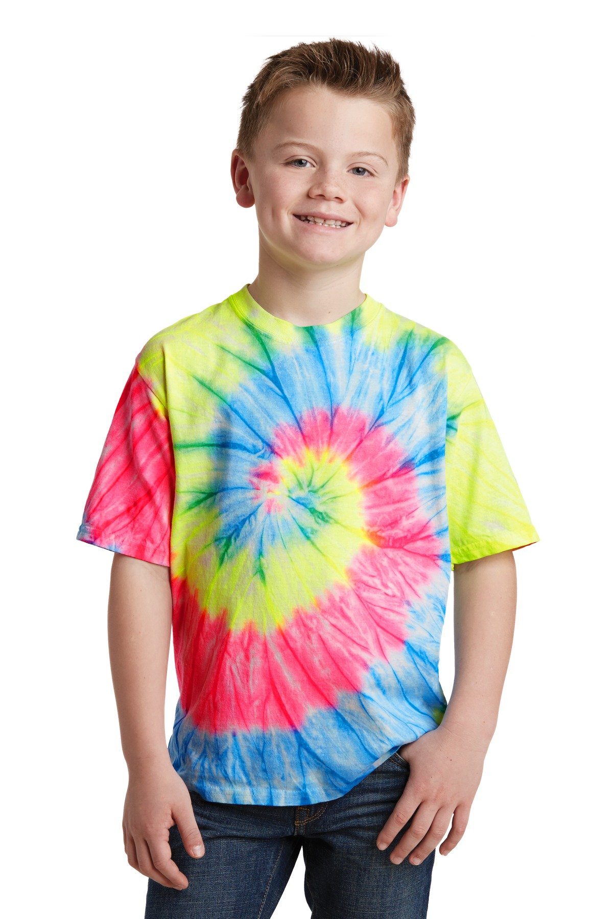 PORT AND COMPANY Tie-Dye T-Shirt (PC147Y) - Soft Cotton Crewneck Tee for Men & Women - Perfect for Casual Wear, Summer Outfits, and Festivals