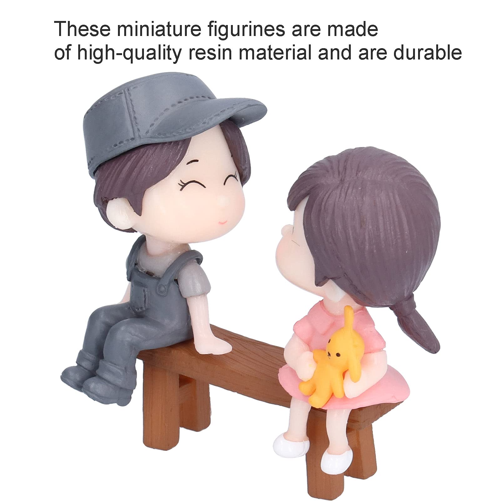 FIYO Couple Doll Ornaments - Cute Cartoon Mini Kissing Figurines for Car & Home Decor, Perfect Valentine's Day & Birthday Gifts for Couples (Men & Women) | Romantic Car Dashboard Decor & Sweet Home Accent