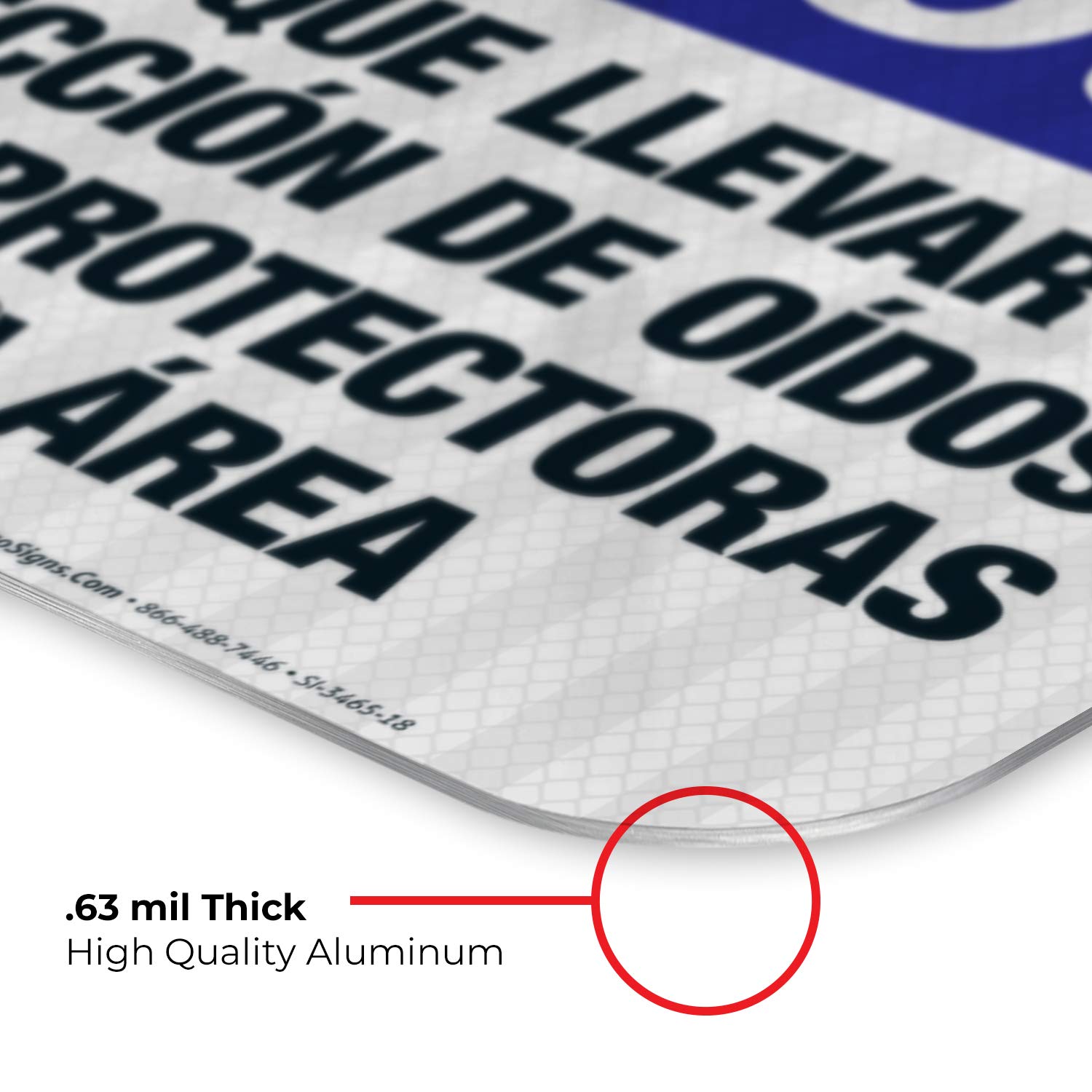 OSHA Compliant Bilingual Safety Sign - 'Hearing Protection & Safety Glasses Required' - 12x18 Inches, 3M EGP Reflective .063 Aluminum - Fade Resistant for Indoor/Outdoor Use - Made in USA - Perfect for Construction Sites, Factories & Hazardous Work Areas