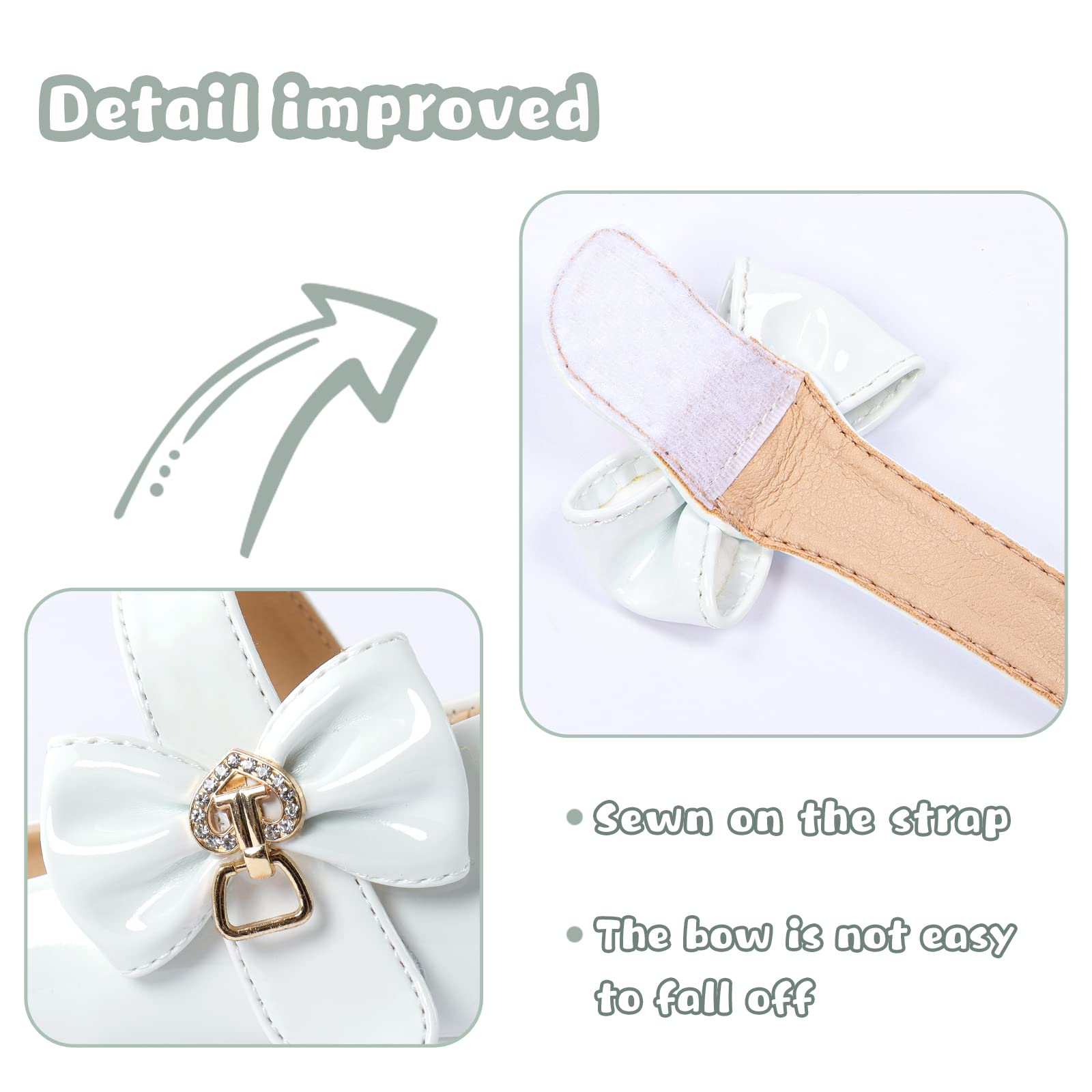 ADAMUMU Girls Low Heel Dress Shoes for Wedding - PU Leather Comfortable Party Shoes for Little & Big Kids - Perfect for Flower Girl, Pageant, and Special Occasions