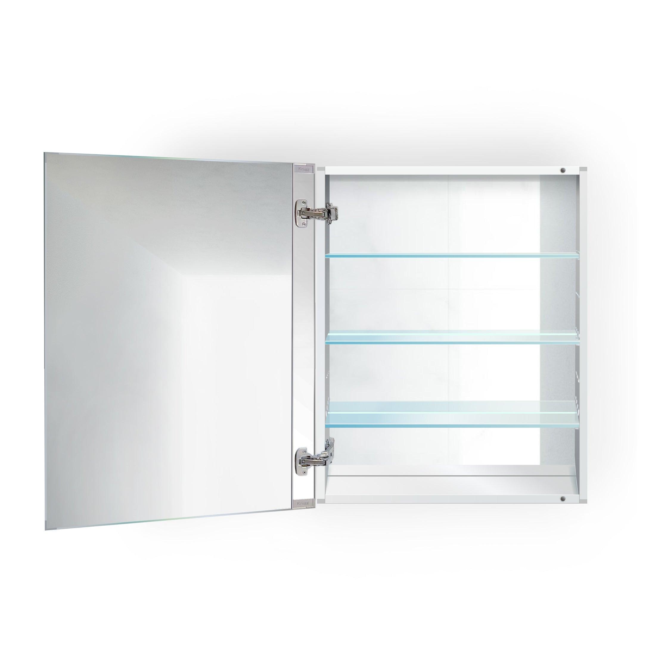 Krugg Plaza 24 x 30 Inch Bathroom Medicine Cabinet with Mirror - Perfect for Bathroom Storage, Vanity Organization & Small Space Saving