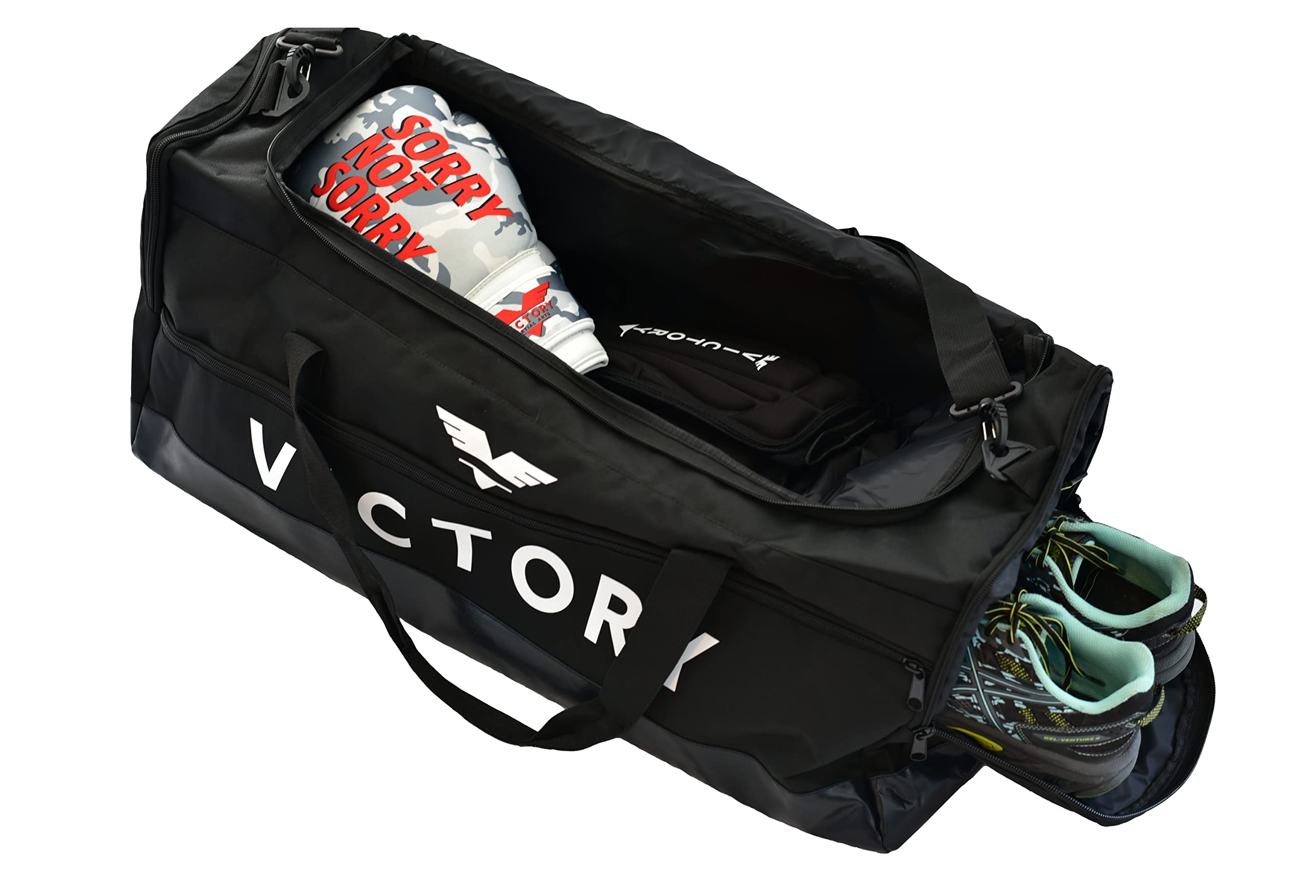 Large Breathable Duffle Bag for MMA, Boxing, Gym & Sports - Perfect for Training, Travel & Storage (Black)