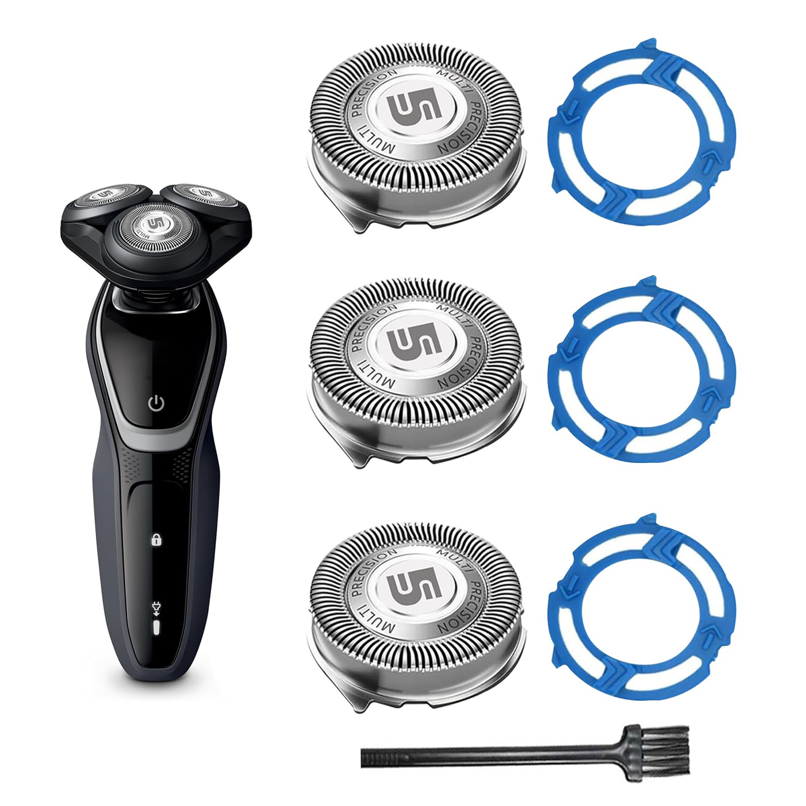 Philips Norelco Shaver Series 5000 Replacement Heads - 3-Pack SH50 Compatible Razor Blades with Retaining Rings | Precision Shaving for Men's Grooming & Travel