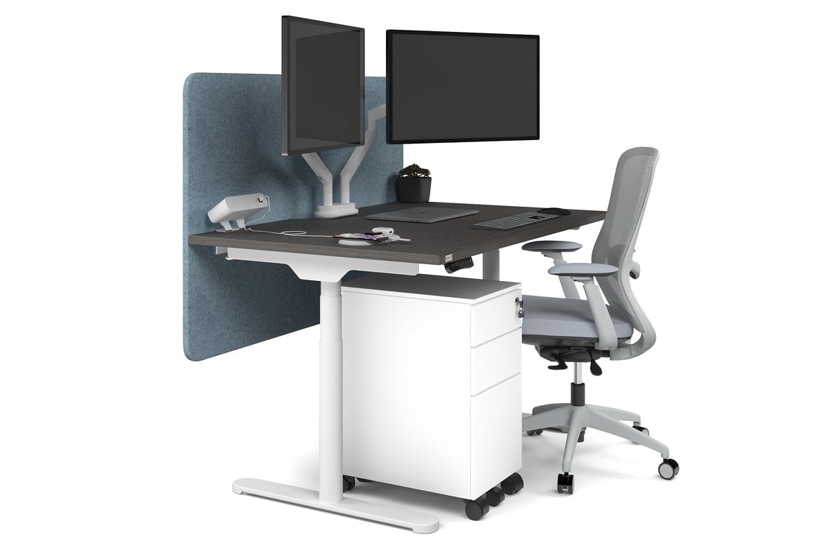 Flexi Premium Height Adjustable Single Workstation Desk - 1400L x 800W with Cable Management - Ergonomic Standing Desk for Home Office & Workspace