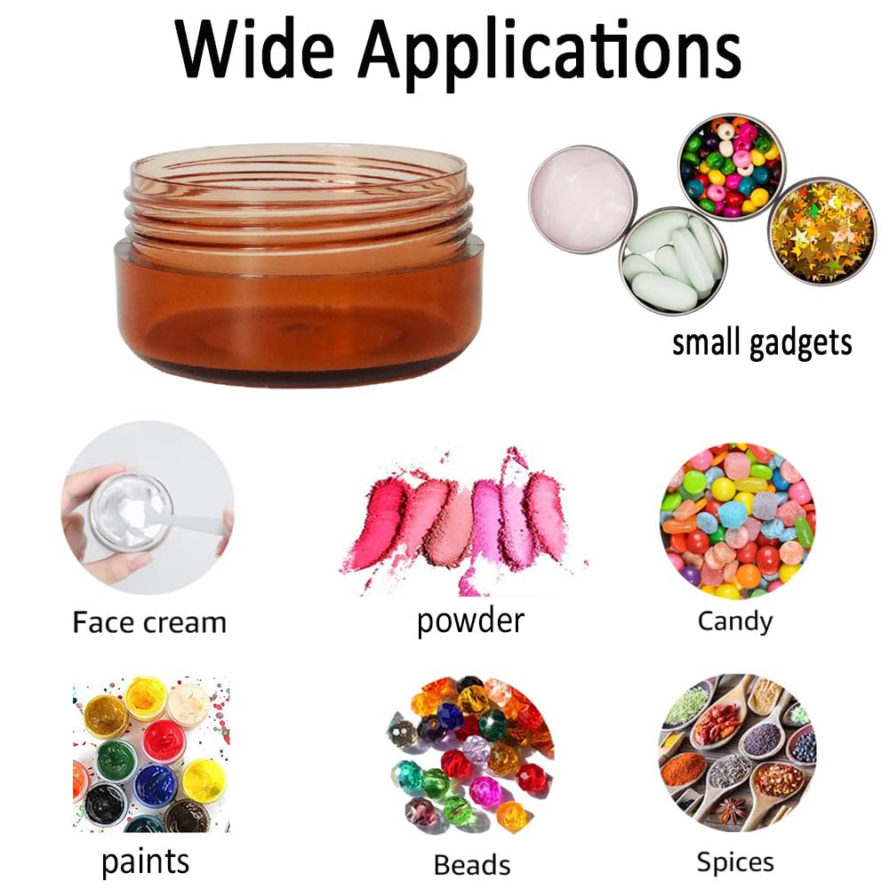 30-Pack 10g Round Plastic Jars with White Lids - Cosmetic Sample Containers, Travel Storage Jars for Eyeshadow, Lip Gloss, Creams & Skincare Essentials | Perfect for Makeup Organization & Travel Kits