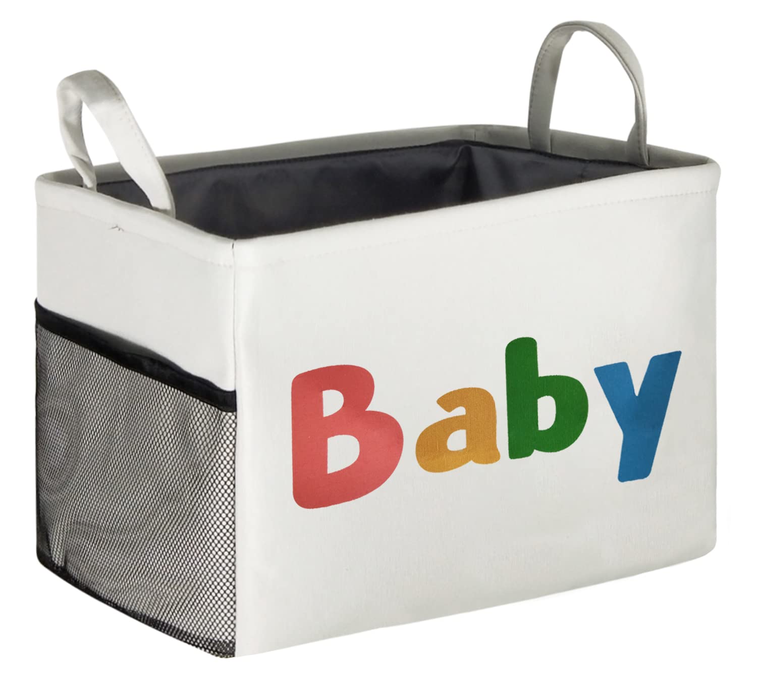 HIYAGON Large Rectangular Storage Basket - Canvas Toy Organizer Bin for Kids, Nursery Hamper for Books, Toys, and Clothes - Perfect for Boys and Girls Room Organization (Baby Gift Basket Idea) - Great for Playroom, Bedroom, and Daycare Storage Solutions
