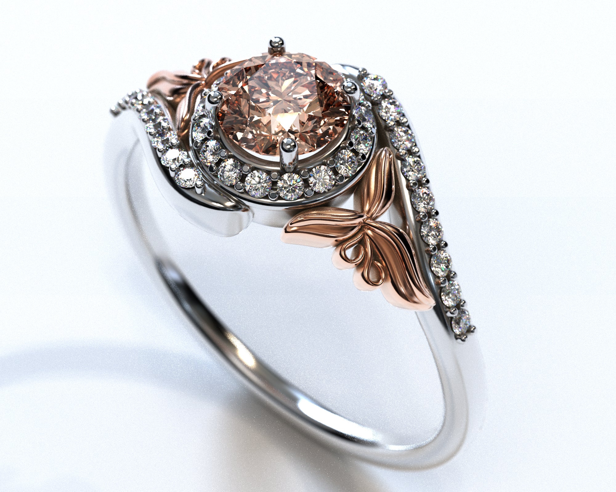 Floral Halo Morganite Engagement Ring - 14K Rose Gold Vintage Wedding Band for Her | Perfect for Proposals, Anniversaries & Romantic Occasions