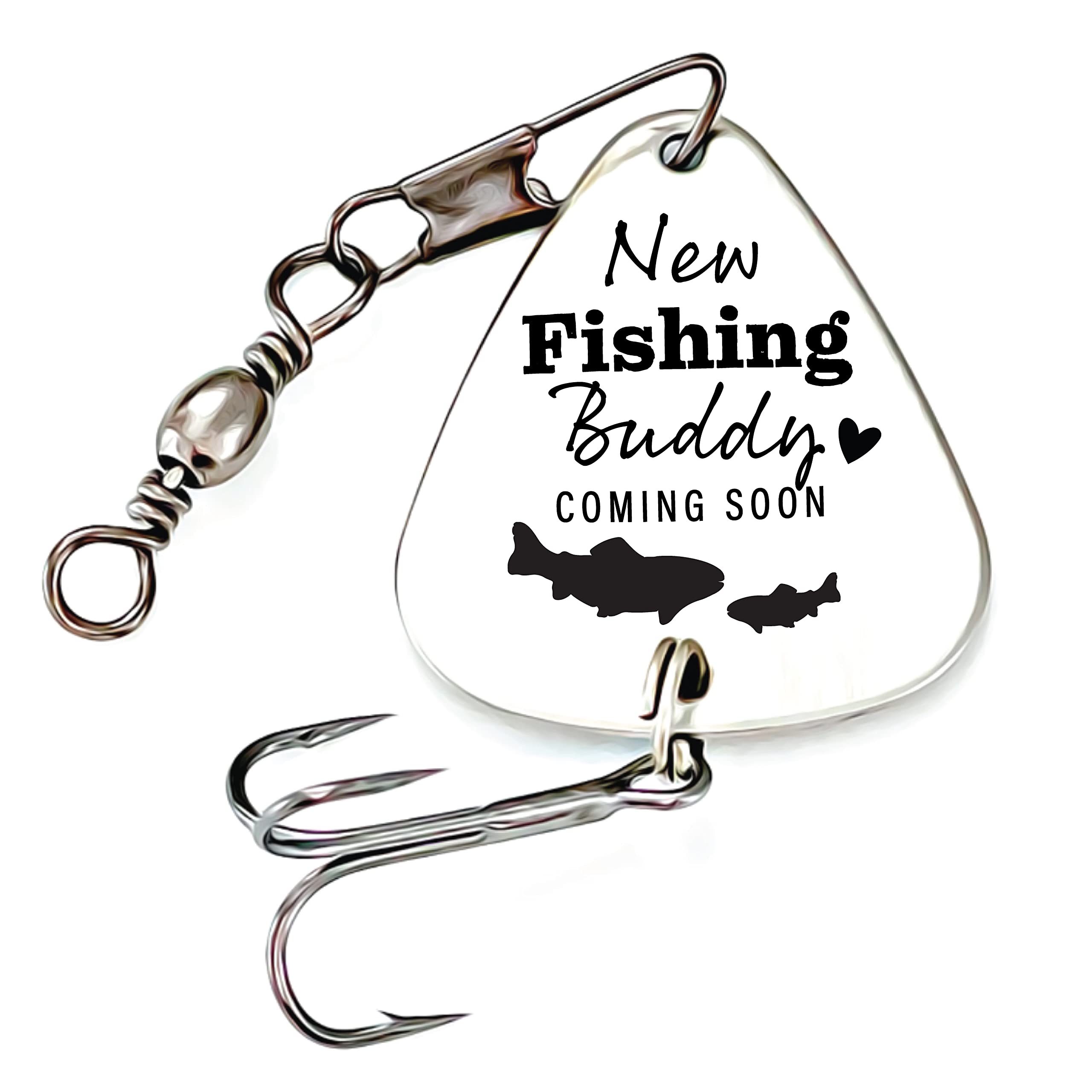 Unique Fishing Lure Pregnancy Announcement Gift for Husband - 'New Fishing Buddy Coming Soon' Dad-to-Be Present - Perfect for Gender Reveal, Baby Shower & Father's Day