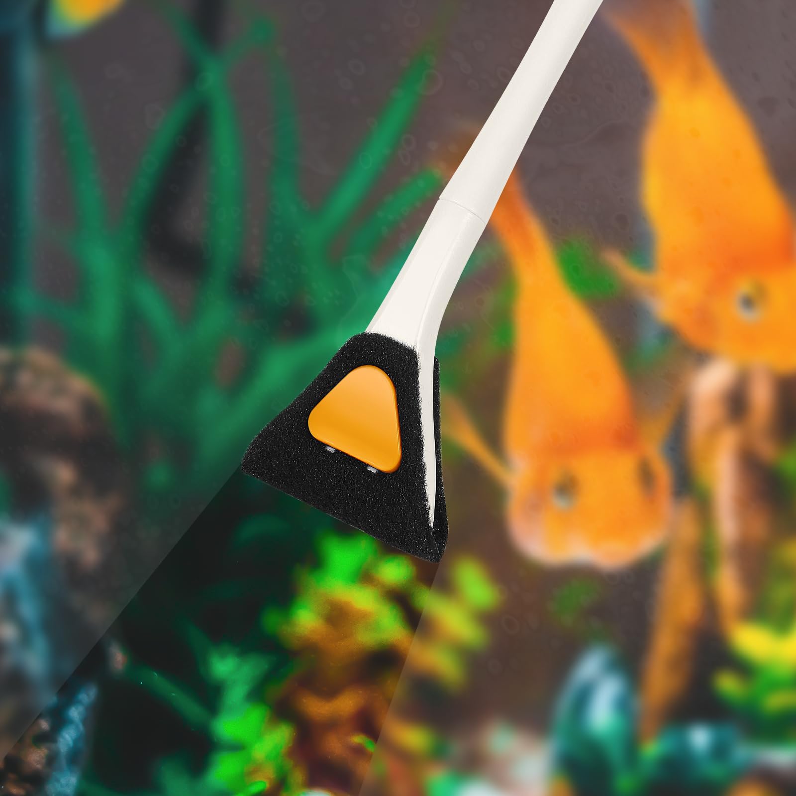 AQUANEAT Fish Tank Cleaning Tools Set - 18 Inch Long Handle Aquarium Brush & Sponge Algae Scrubber for Freshwater & Saltwater Tanks - Perfect for Glass/Acrylic Aquariums, Fish Bowl Cleaning & Algae Removal