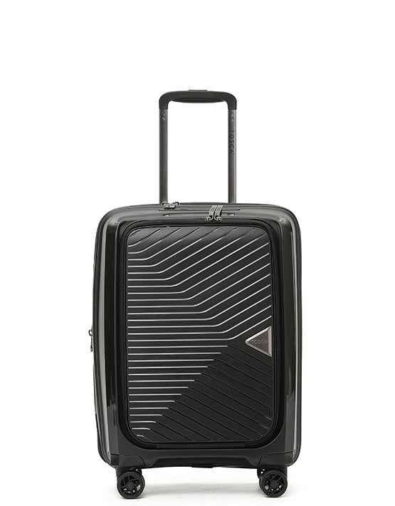 Tosca TCA100 20A 20-Inch Small Space Suitcase with X Lid Opening Spinner Luggage - Black | Perfect for Carry-On Travel & Compact Storage