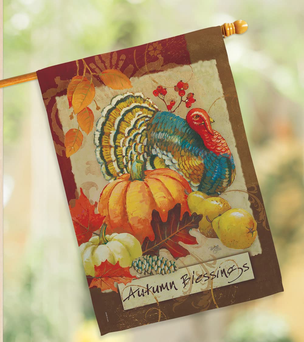 Fall Harvest Decor Kit - Turkey Blessings House & Garden Flags for Autumn Decorating