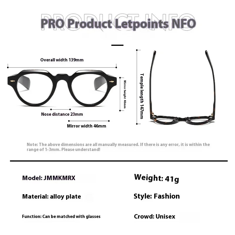 Unisex Full Rim Flat Top Round Thick Acetate Eyeglasses 409139 - Stylish & Durable Eyewear for Men & Women - Perfect for Reading, Work, and Fashion Accessories