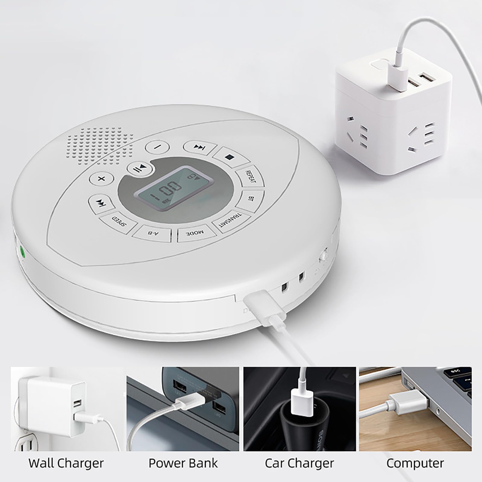 Portable CD Player with High-Fidelity Sound | USB/AUX Input | Built-in Speakers | Perfect for Home, Office, Gym & Travel Entertainment