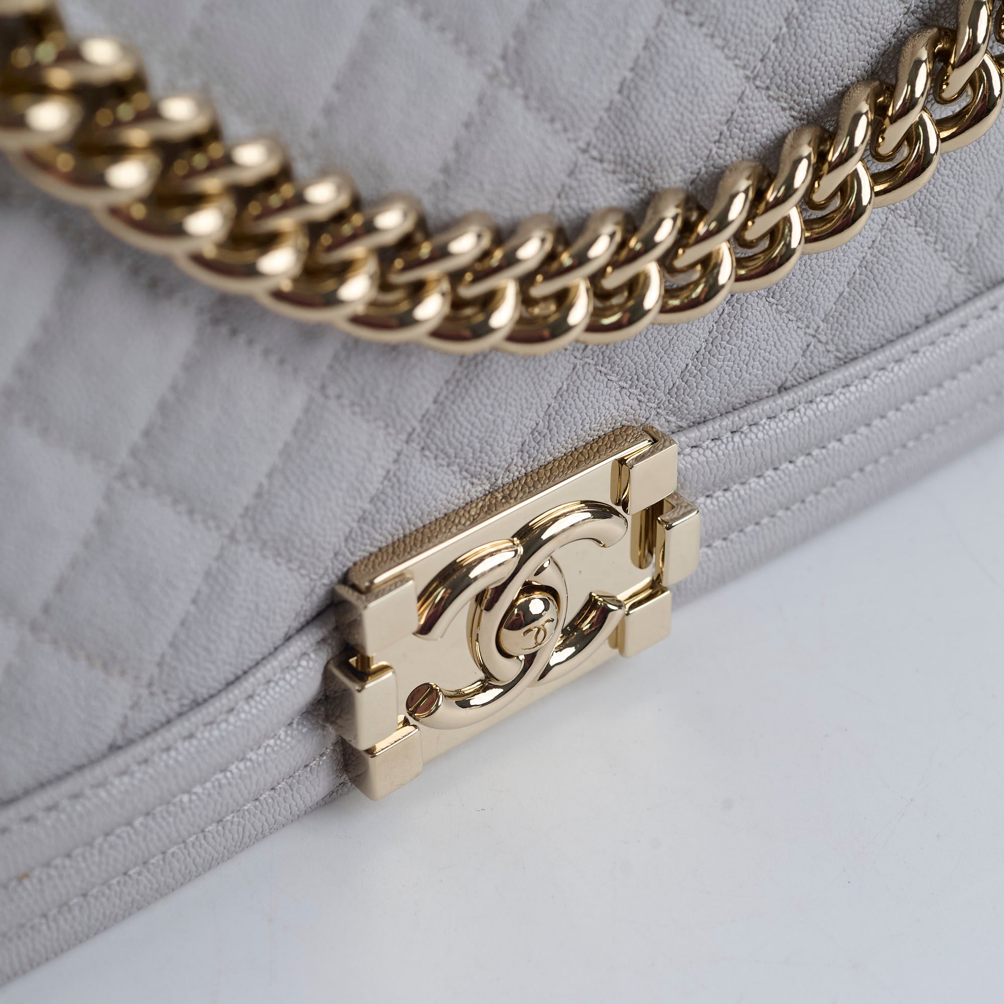 Chanel Boy Bag Old Medium Grey Caviar Leather Crossbody Bag - Luxury Designer Handbag for Women, Perfect for Parties, Dating & Daily Use
