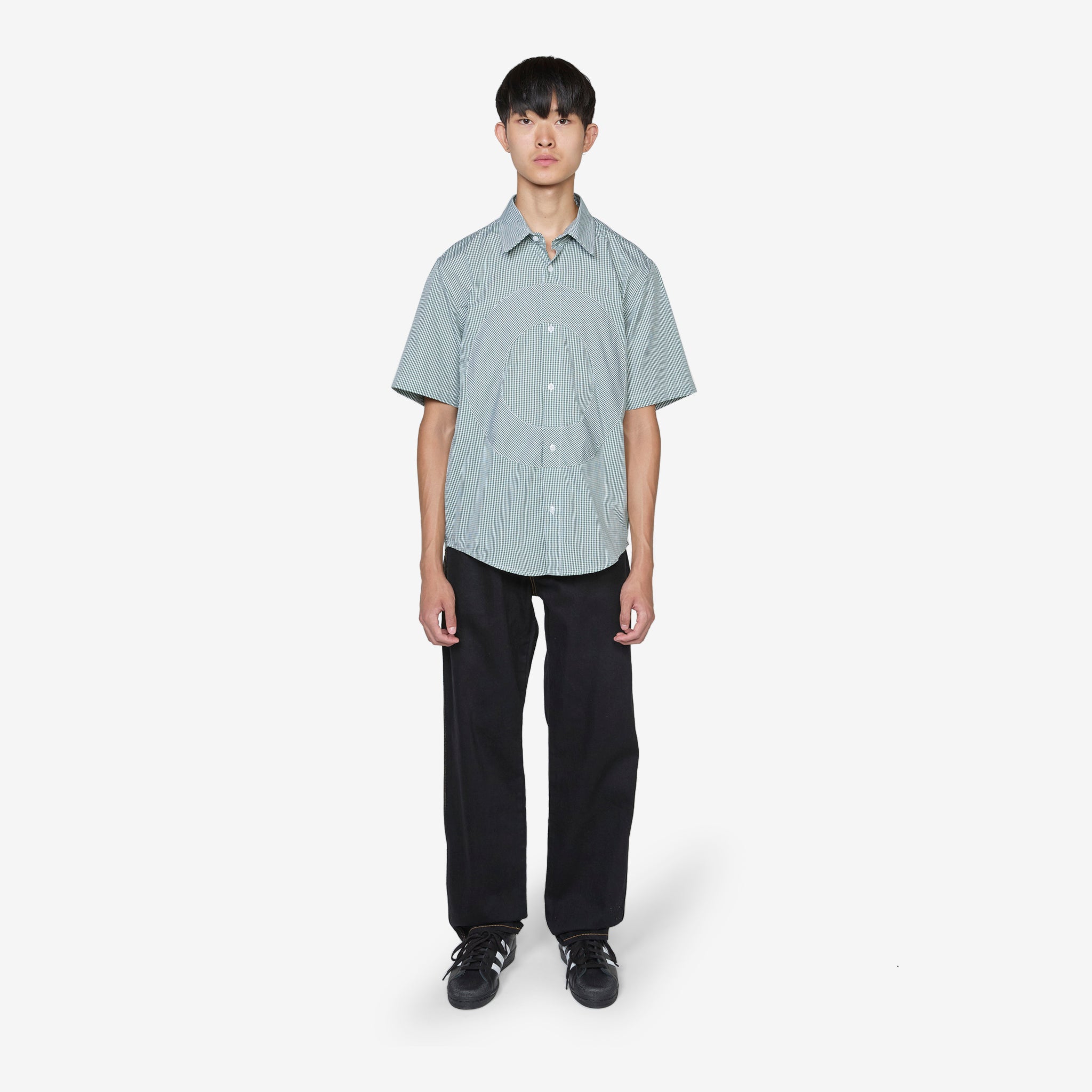 Stylish Green and White Gingham Short Sleeve Shirt for Men | Casual Summer Outfit Essential | Perfect for Beach, Picnic & Outdoor Activities