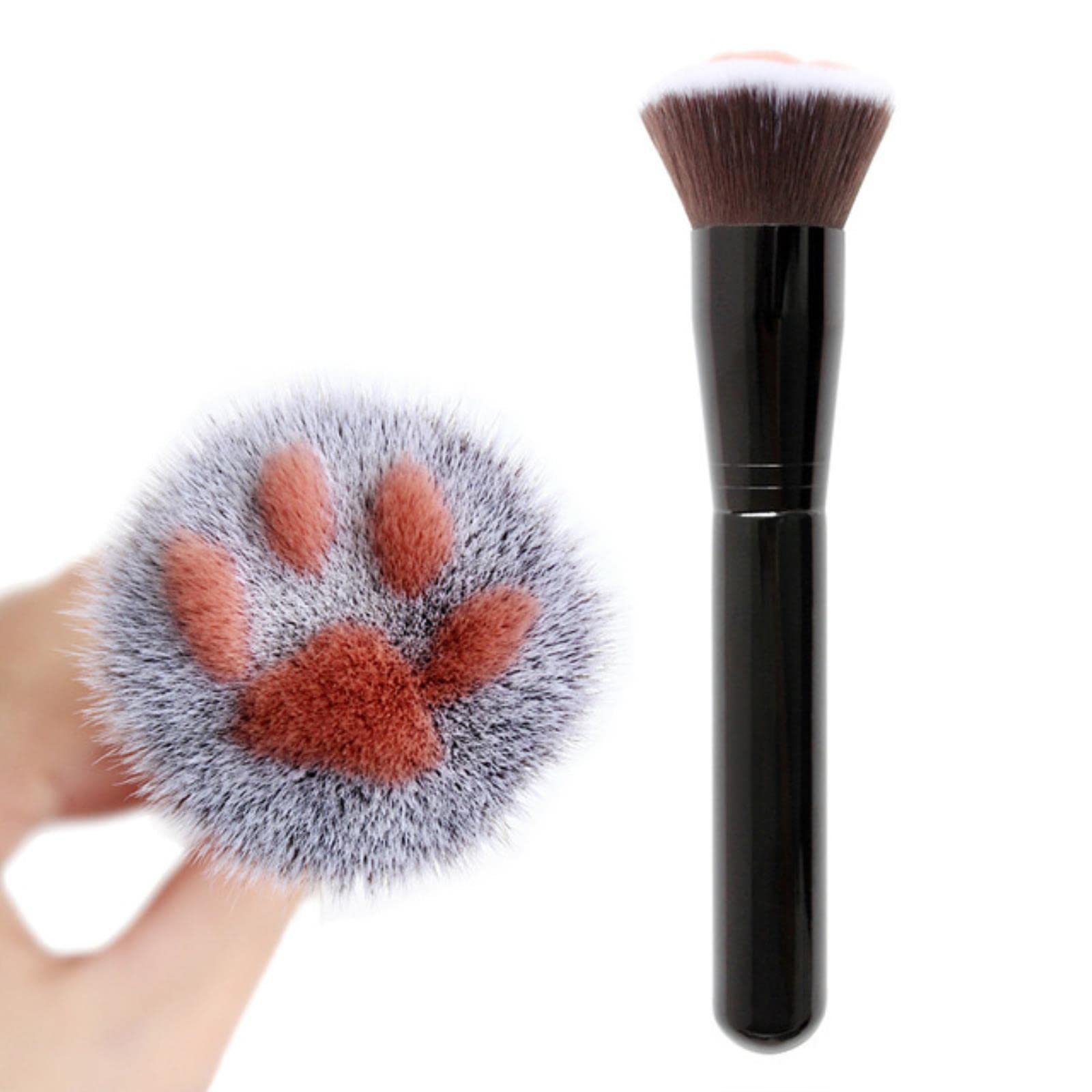 Soft Cat Paw Print Makeup Brush - Fluffy Powder & Blush Brush for Face & Cheeks | Perfect for Loose Powder, Blush & Contouring | Cute Beauty Makeup Tool for Daily Use & Professional Makeup Artists