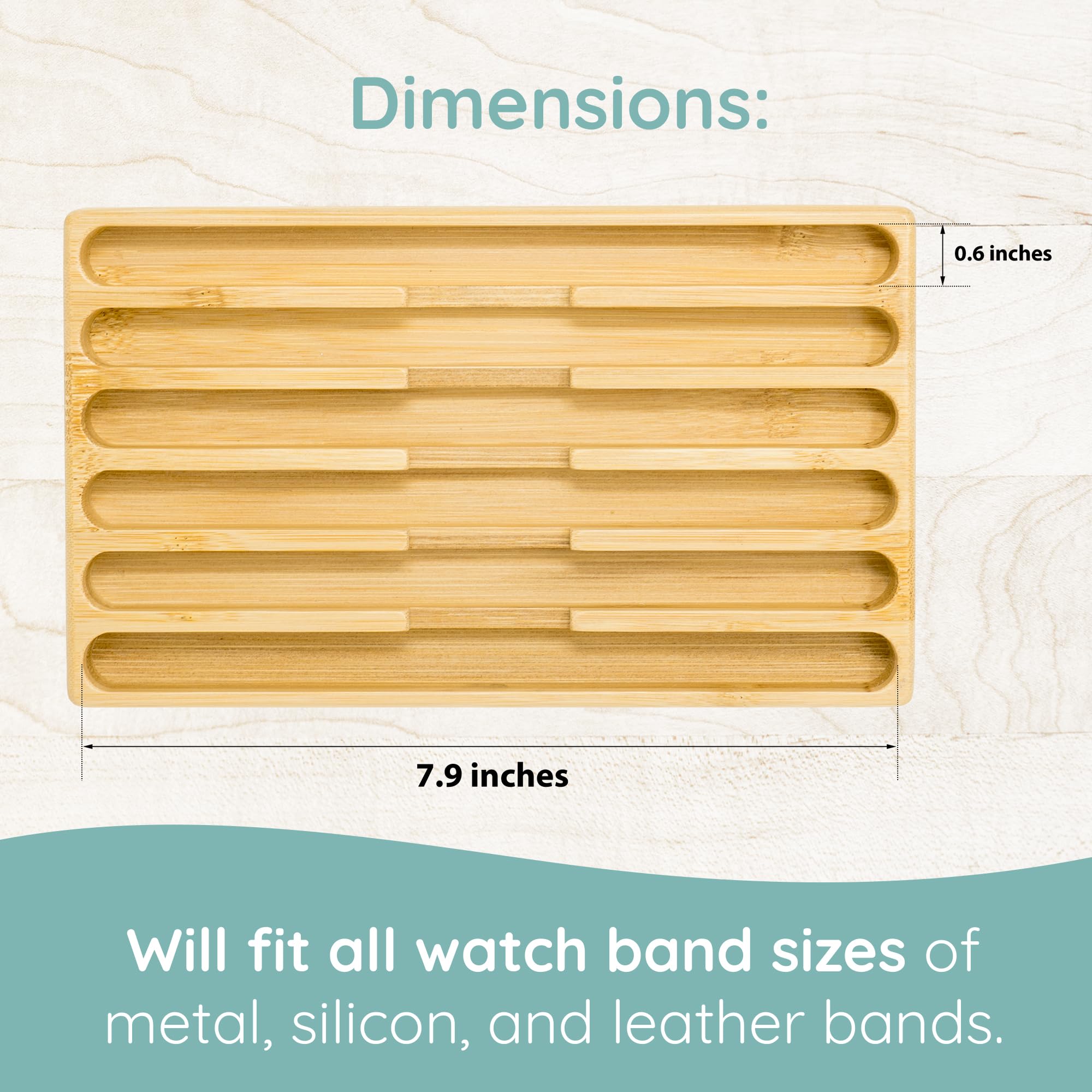 Wooden Apple Watch Band Organizer - Universal Watch Band Holder & Display Stand - Solid Wood Design for All iWatch Bands - Perfect for Home, Office, or Travel Storage