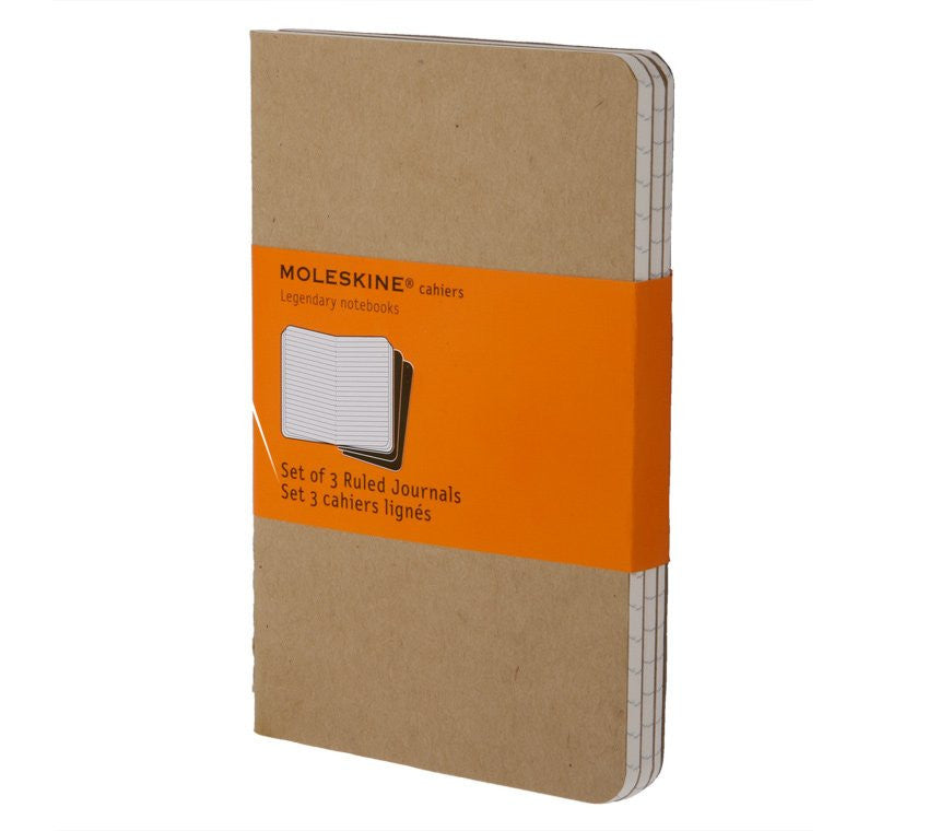 Premium Moleskine Ruled Cahier Journal Set - 3 Pack with Durable Cardboard Cover for Note Taking, Sketching & Daily Planning | Perfect for Students, Artists & Professionals