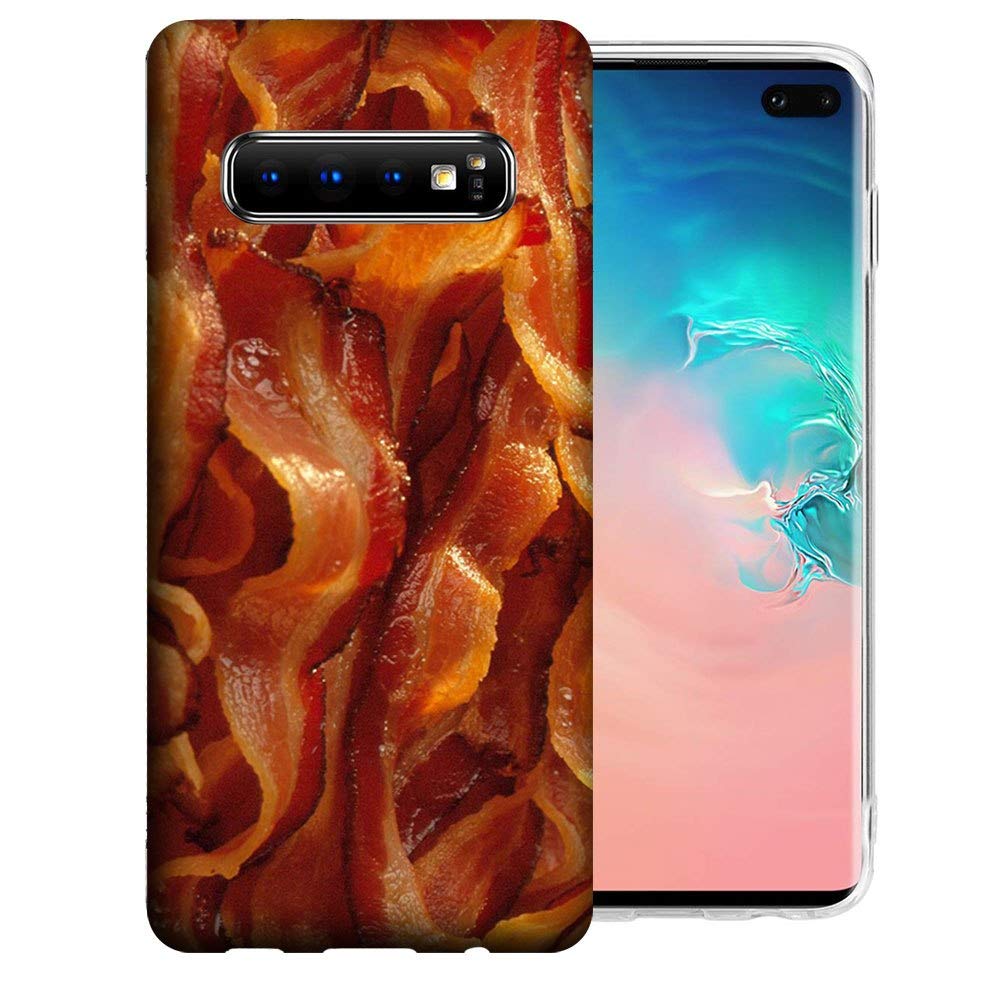 Samsung Galaxy S10 Plus Case - Premium TPU Gel Phone Cover with Bacon Design | Shockproof & Slim Protection for Everyday Use, Work & Travel
