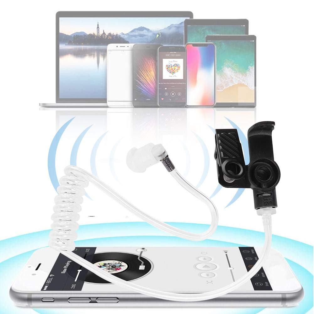 Waterproof IP54 PU In-Ear Surveillance Headset with Clear Acoustic Coil Tube - Compatible with ICOM IC-M33 M25 M34 Radios - Secure Communication for Marine, Security & Outdoor Activities