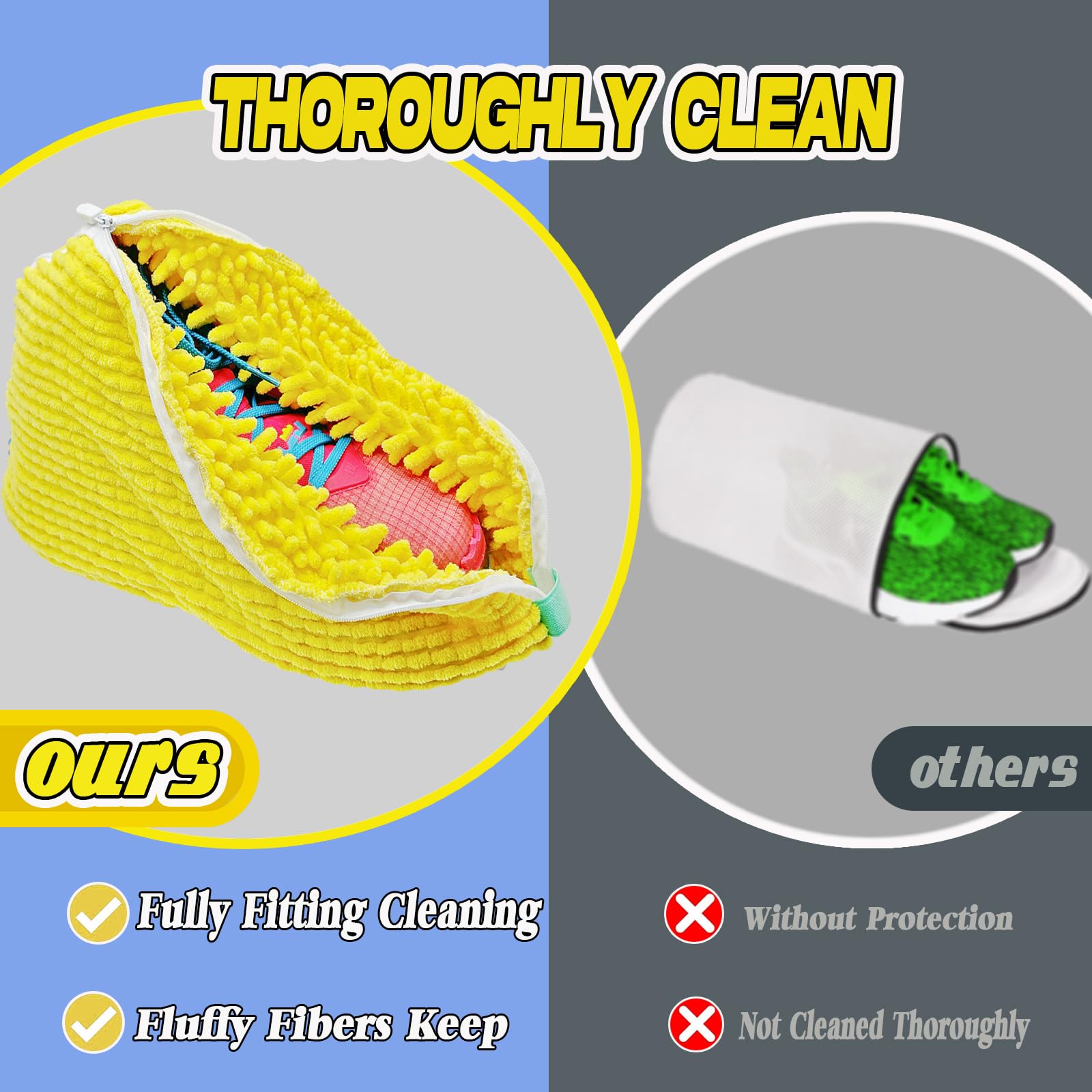 Reusable Washing Machine Shoe Bag for Laundry - 2 Pack Yellow Mesh Laundry Bags for Sneakers, Boots & All Shoe Sizes | Washer & Dryer Safe | Perfect for Gym Shoes, Sports Gear & Travel Accessories