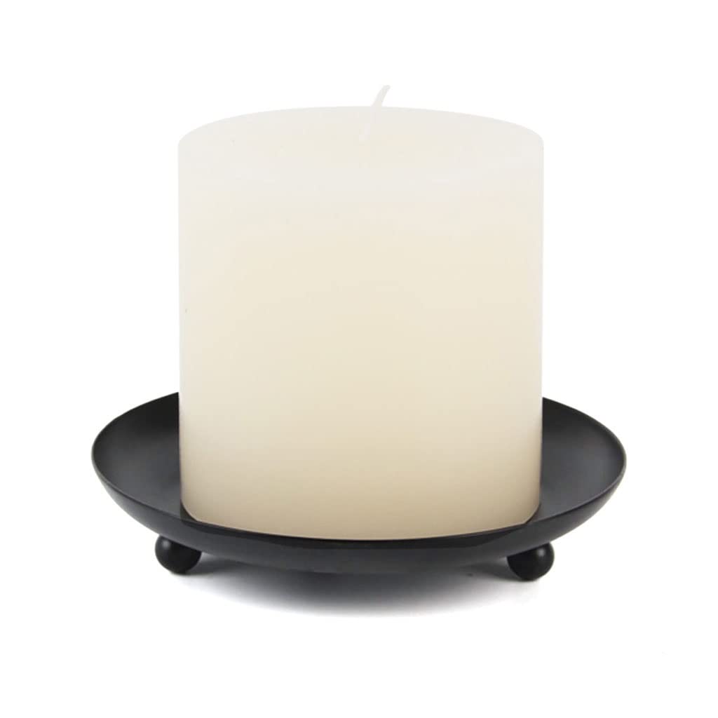 Nordic Style Wrought Iron Round Candle Holder - 11.2x2cm Rustic Home Decor for Tabletop, Fireplace, Wedding Centerpiece & Cozy Ambiance (Color A)