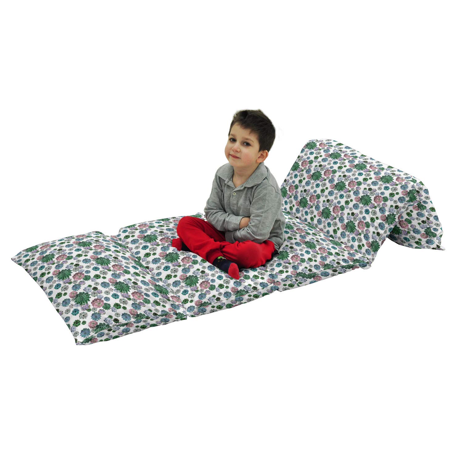 Ambesonne Cactus Floor Pillow Lounger Cover - Colorful Succulent Plants Tropical Exotic Foliage Print, 88