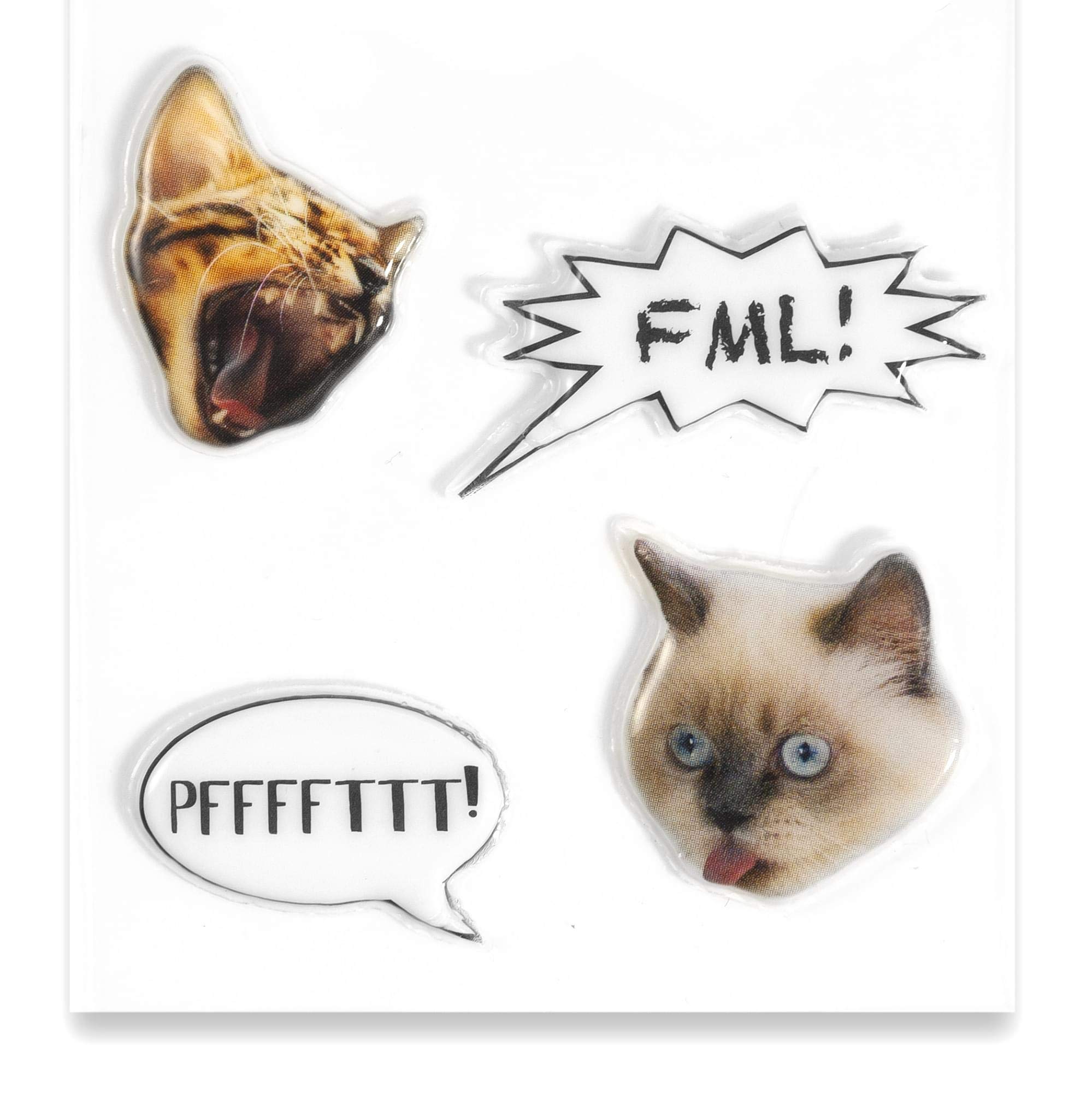 Adorable Puffy Cat Stickers for Notebooks, Journals, Planners & Scrapbooks | Cute Kitten Stickers with Fun Phrases | 20-Piece Sticker Sheet | Perfect for DIY Crafts, School Supplies & Gift Decorations
