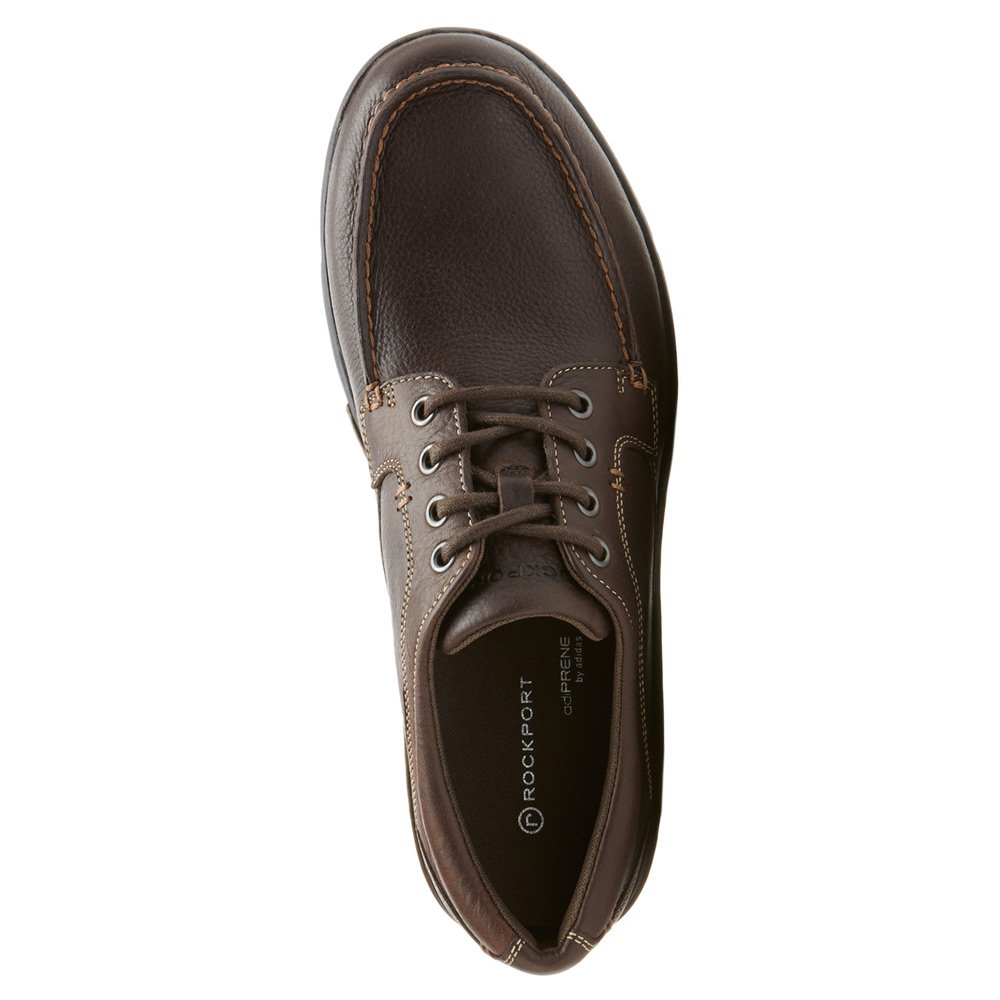 Rockport Men's City Play Moc Toe Oxford Shoes in Chocolate Brown - Size 14 - Comfortable Casual & Dress Shoes for Work, Office, and Everyday Wear