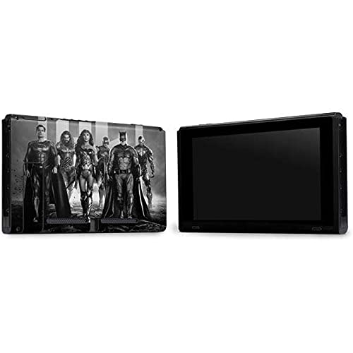 Official Justice League (2017) Black & White Gaming Skin Decal for Nintendo Switch Bundle - Licensed DC Comics Design - Perfect for Gaming Protection & Personalization