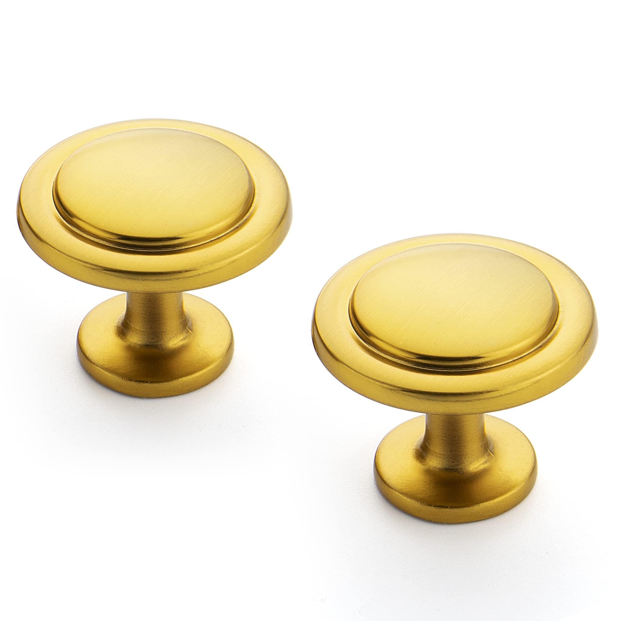 50 Pack 1-1/4 Inch Brushed Brass Cabinet Knobs - Zinc Alloy Drawer Pulls & Dresser Handles for Kitchen, Bathroom & Furniture (Set of 50) - Perfect for Cabinets, Dressers, Nightstands & DIY Home Decor