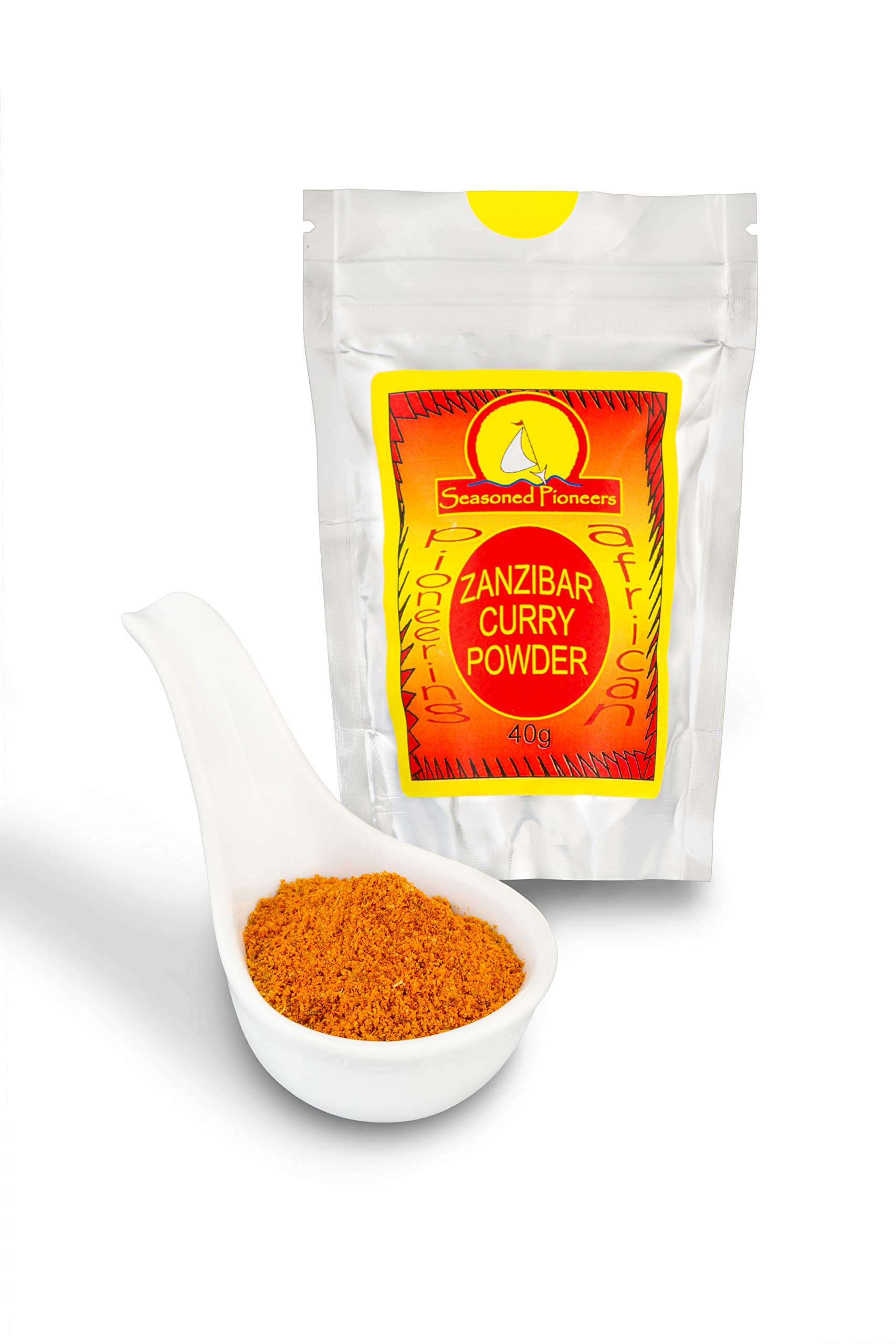 Seasoned Pioneers Zanzibar Curry Powder - Authentic African Spice Blend, 40g Resealable Pouch | Perfect for Chicken, Rice & Seafood Dishes | Great for Home Cooking & Gourmet Recipes
