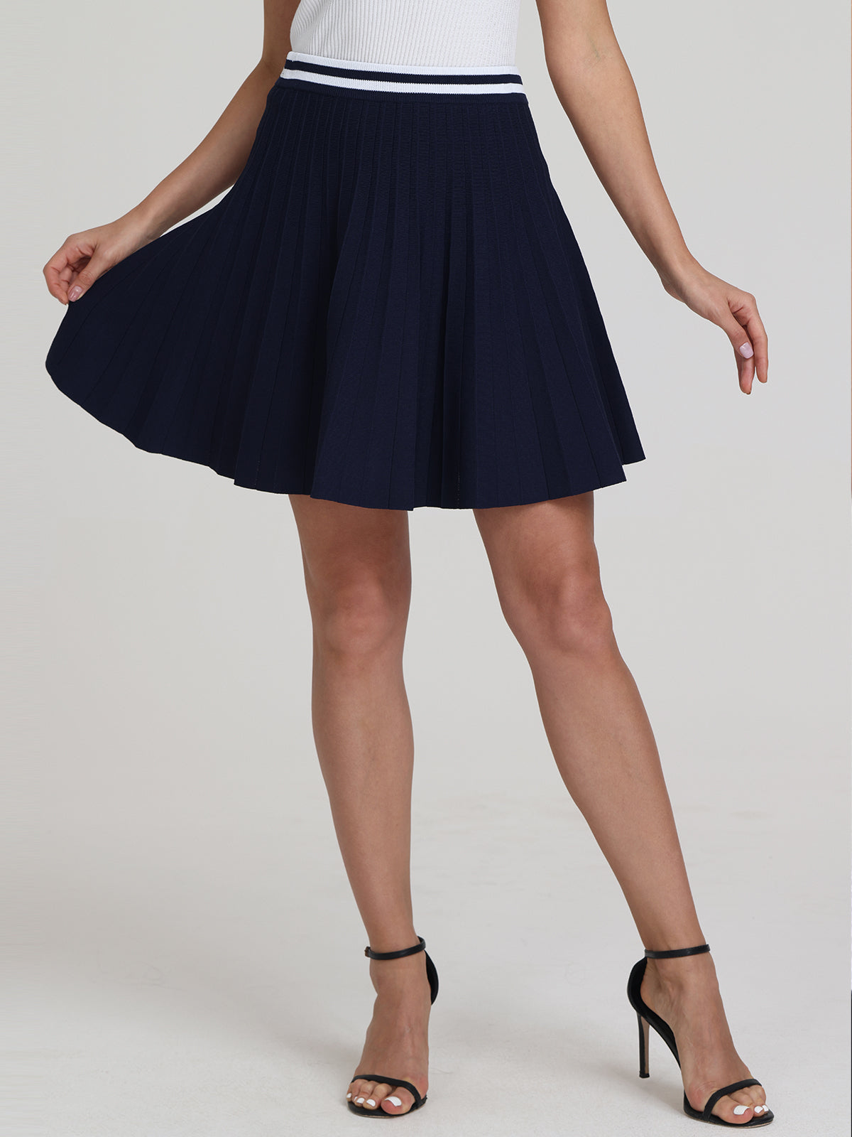 Larissa Women's High Waist Pleated Tennis Skirt - Flowy A-Line Skirt for Tennis, Golf, Workout & Casual Wear